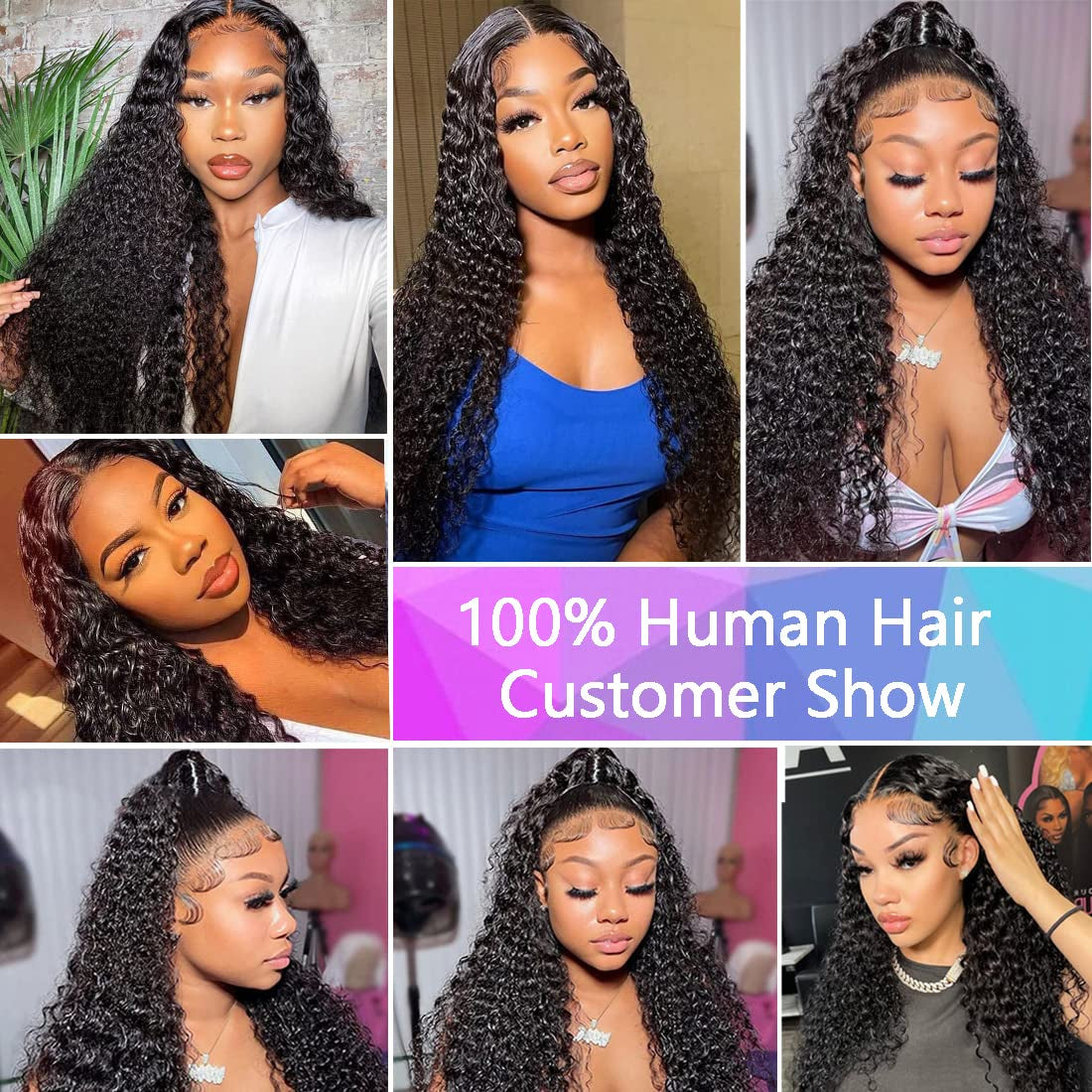 Brazilian Water Wave Curly Lace Front Wigs Glueless Lace Front Human Hair Wigs for Black Women Pre Plucked Lace Front Wig 150% Density Human Hair 13X4 Ear to Ear Lace Frontal Wig Human Hair 20 Inch