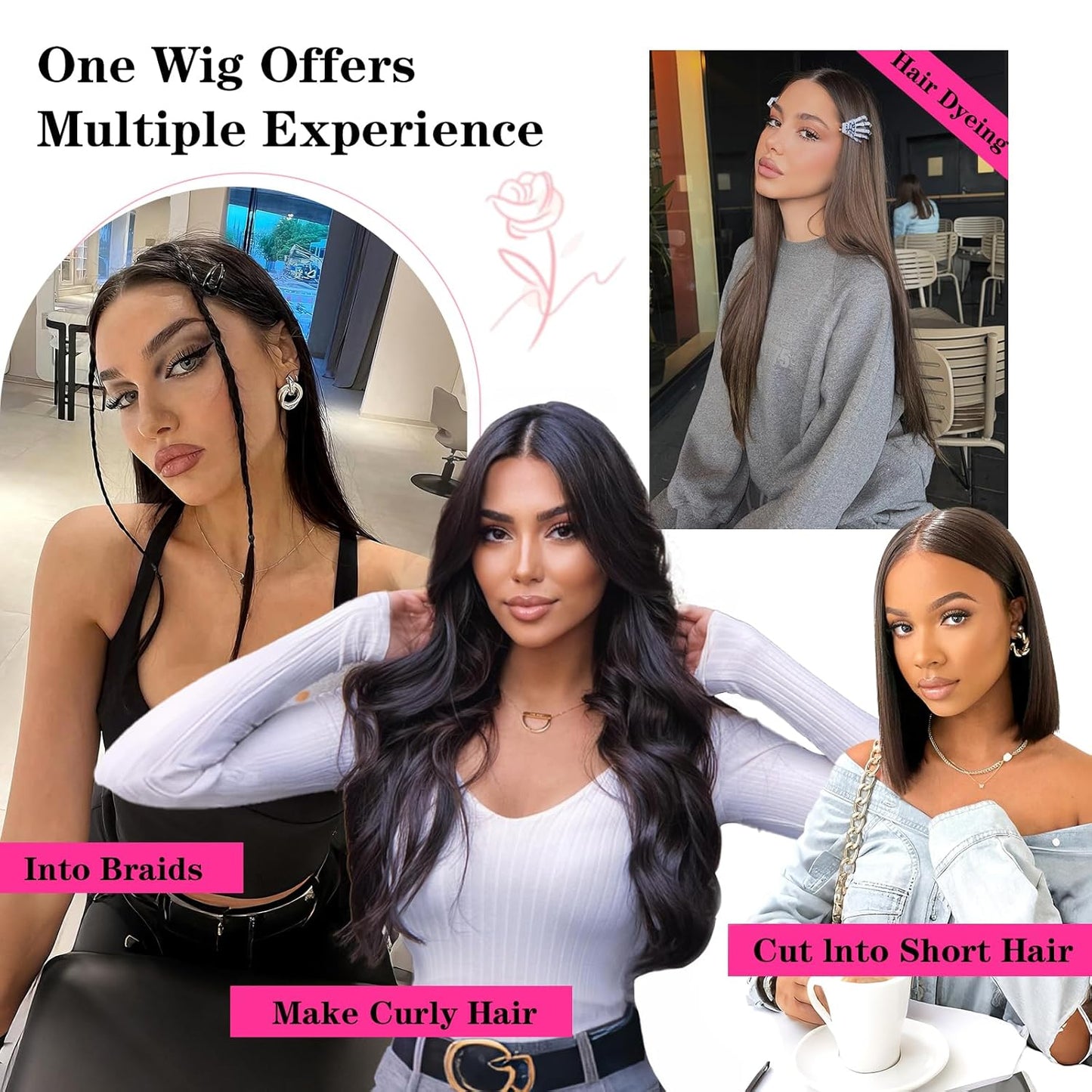 Glueless Wigs Human Hair Pre Plucked Pre Cut 7X4 Straight Lace Front Wigs Human Hair Closure Wigs Human Hair 180% Density Lace Front Wigs for Women 28 Inch