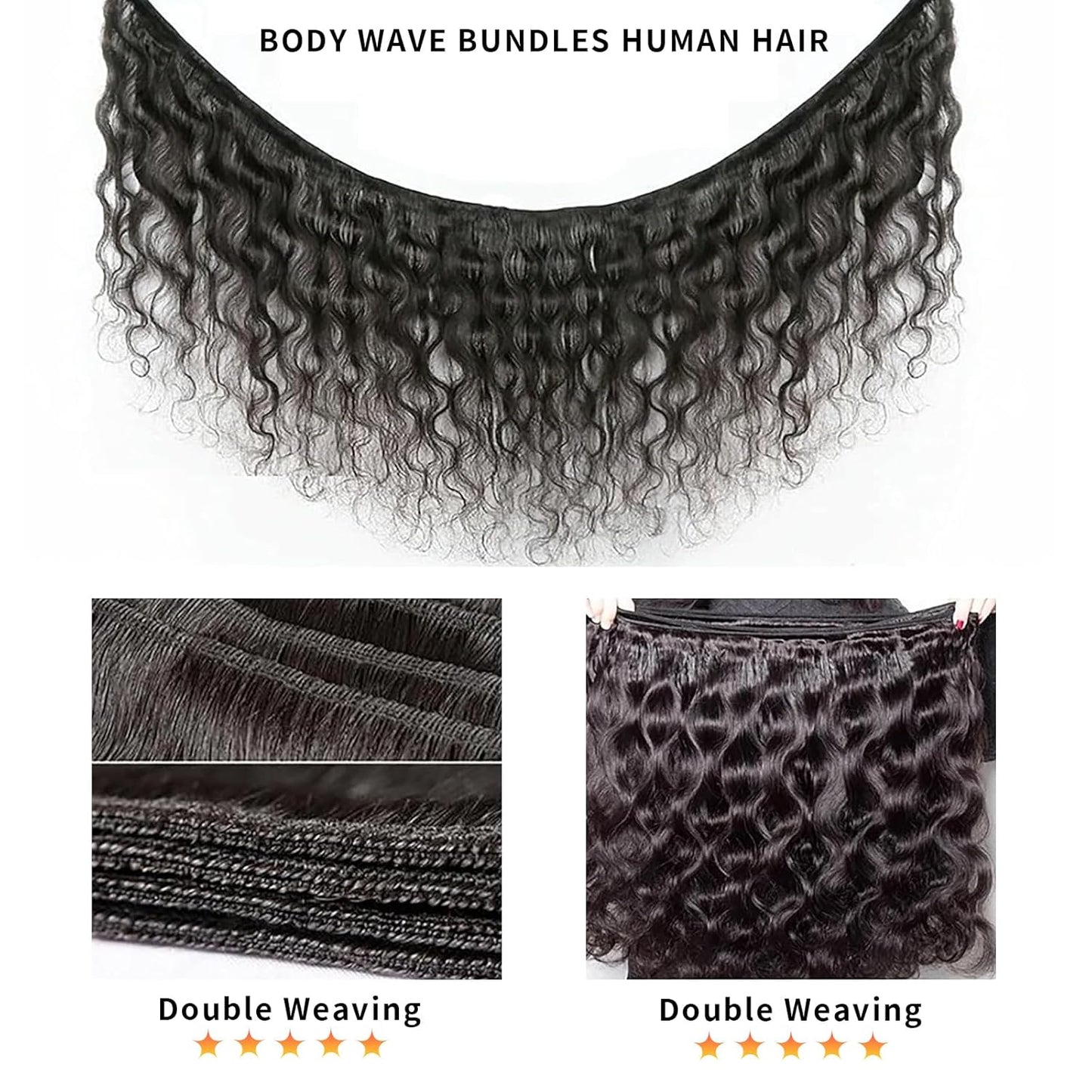 12A Body Wave Bundles Human Hair 20 Inch 1 Bundles 65G Body Wave Bundles 100% Unprocessed Brazilian Virgin Hair Hair Extensions Weave Human Hair Raw Bundles Natural Black