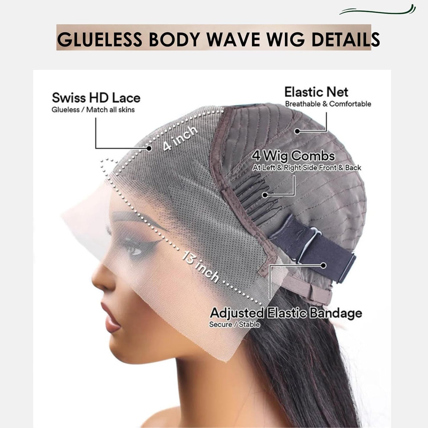 20 Inch Body Wave Lace Front Wigs Human Hair 180% Density, Glueless Wigs Human Hair 13X4 HD Lace Frontal Wigs Human Hair for Women Pre Plucked with Baby Hair Body Wave Human Hair Wig