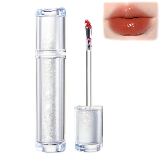 Ice Watery Lip Gloss, Ice Watery Lip Gloss, Ice Iron Icewatery Lipgloss, New Icewatery Lipgloss, Long Lasting Moisturizing Lip Oil Glosslip (05#Snowy Molten Gold)