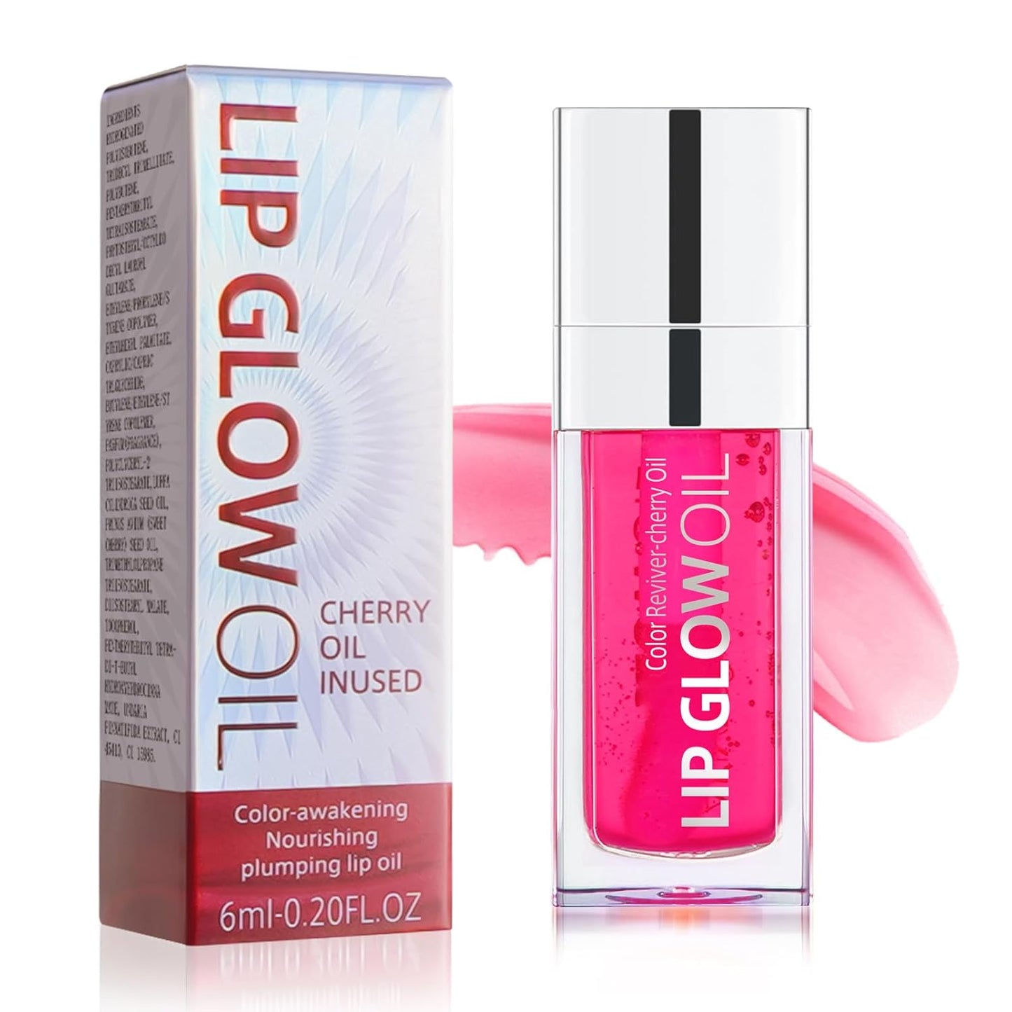 Hydrating Lip Glow Oil-Moisturizing Lip Gloss -Hydrating Lip Glow Oil Long Lasting Waterproof Lip Tint Set Lip Stain (PINK)