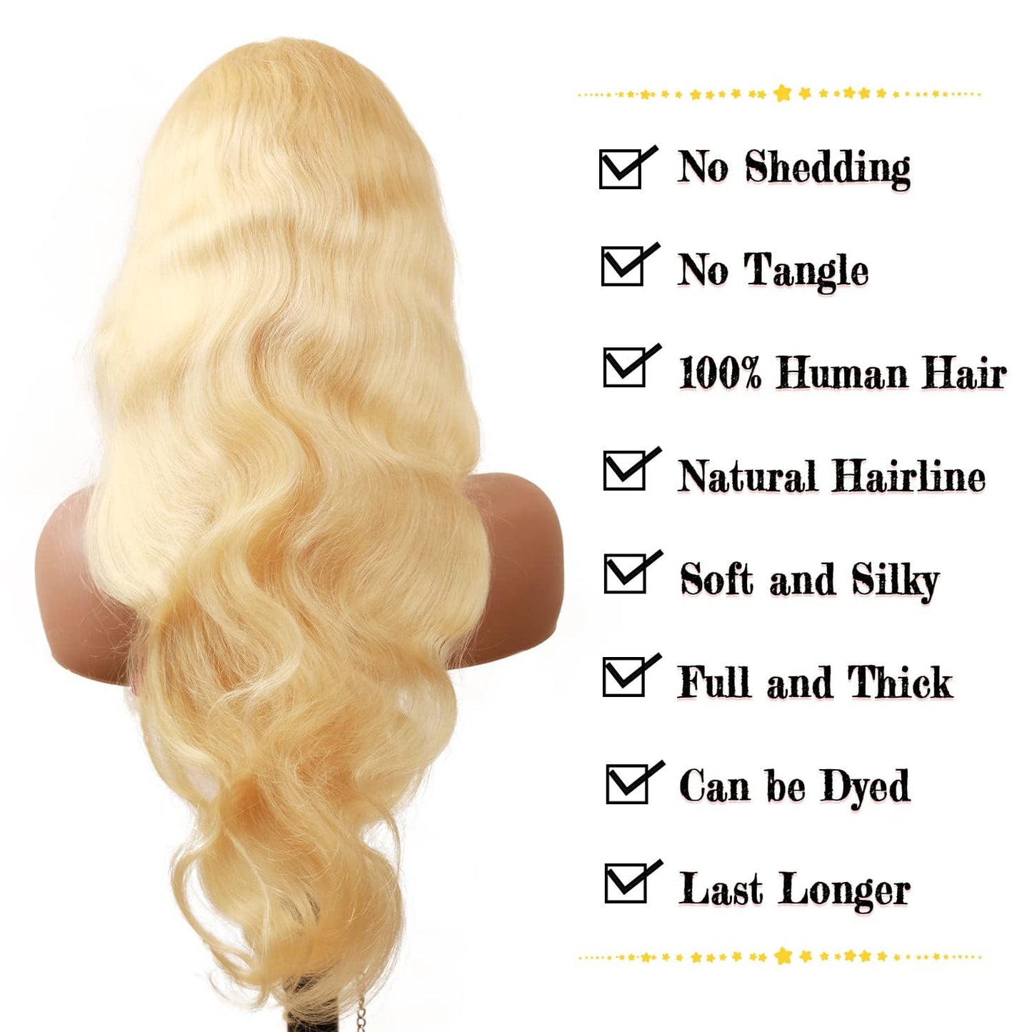 13X6 Body Wave Lace Front Wig Human Hair Pre Plucked with Baby Hair 613 Blonde Transparent HD Lace Frontal Wig 18 Inch