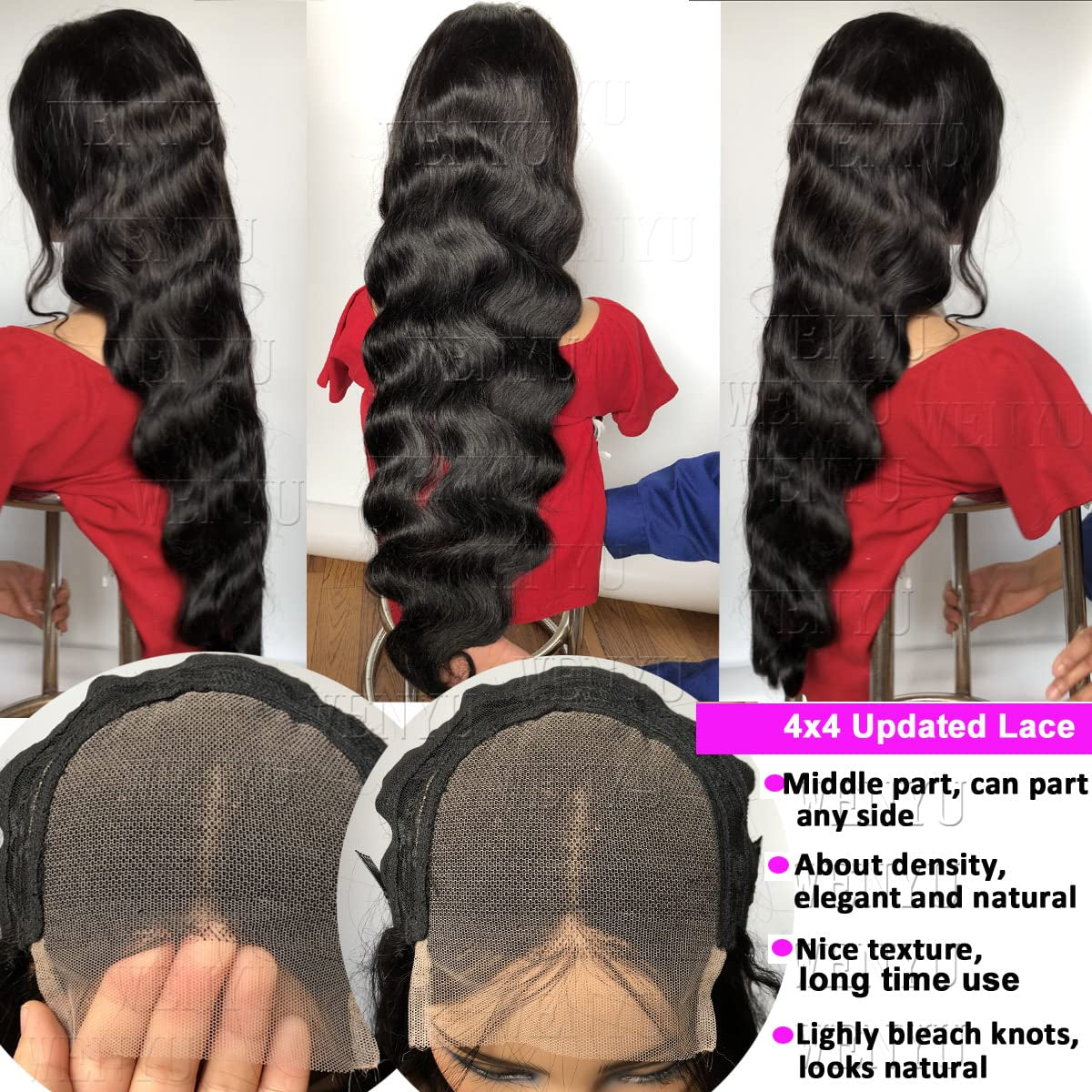 Lace Front Wigs Human Hair Body Wave 4X4 Lace Closure Wigs Human Hair Wigs for Black Women Human Hair Pre Plucked with Baby Hair Brazilian Body Wave 4X4 Lace Front Wigs Human Hair