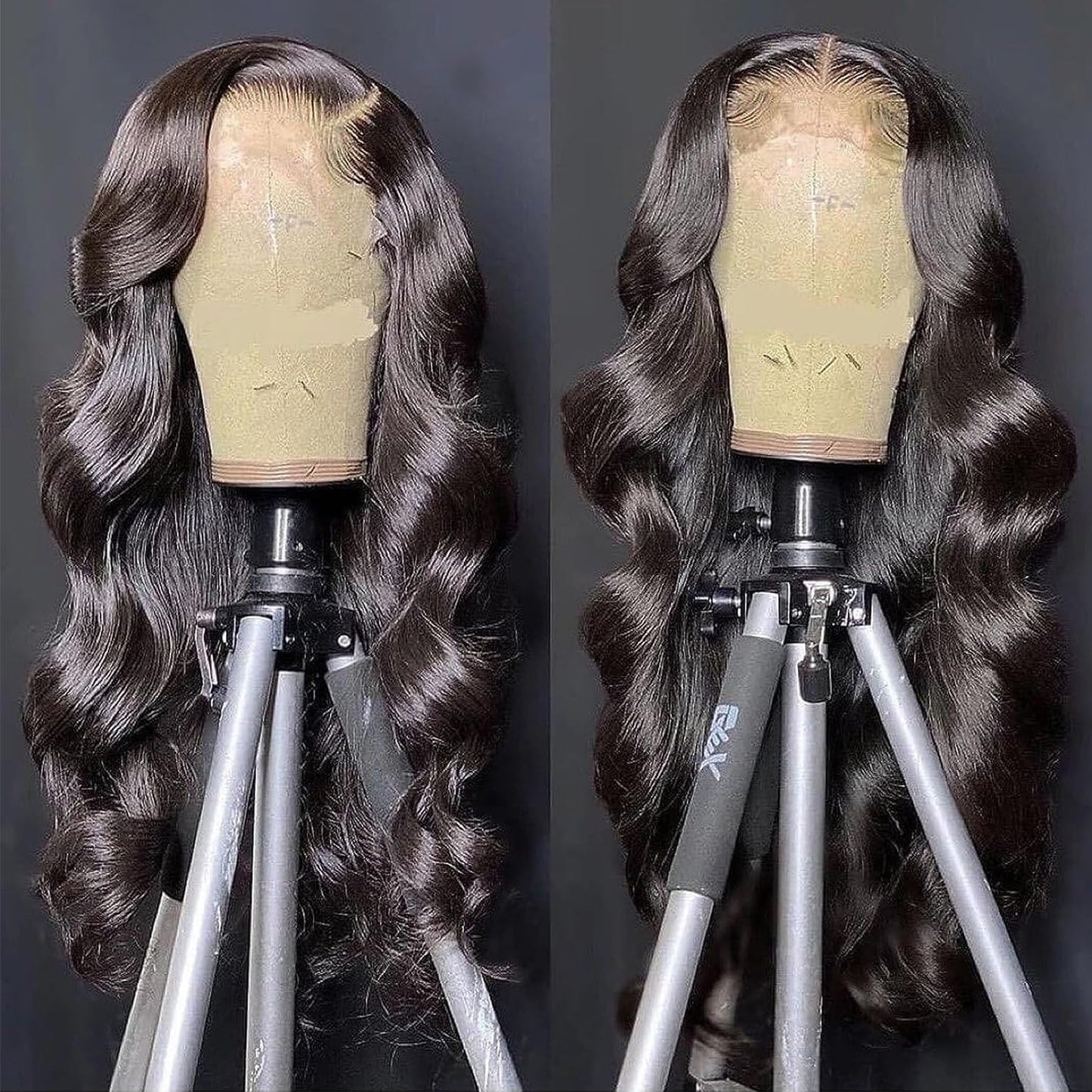 Body Wave 180% Density Human Hair Lace Front Wig - 13X4 HD Lace Frontal, Glueless, Pre-Plucked Natural Hairline, 20 Inch, Black for Women