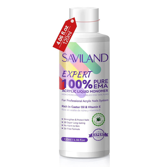 Monomer Acrylic Nail Liquid: 4 OZ EMA Acrylic Liquid Monomer Professional Non-Yellowing Nail Monomer Liquid for Acrylic Powder Application Nail Art Extension 3D Carving Home Nail Salons DIY