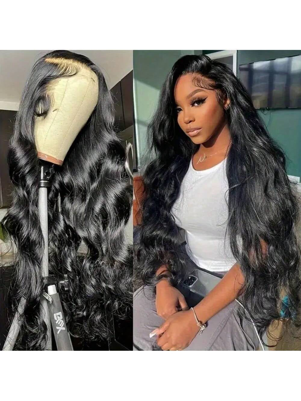 38-42Inch 13X4 Ear to Ear Body Wave Lace Front Wigs Human Hair 200% HD Transparent Frontal Glueless Air Wigs Human Hair with Baby Hair for Women High Density Brazilian Virgin 5X5 13X6 Human Hair Wig