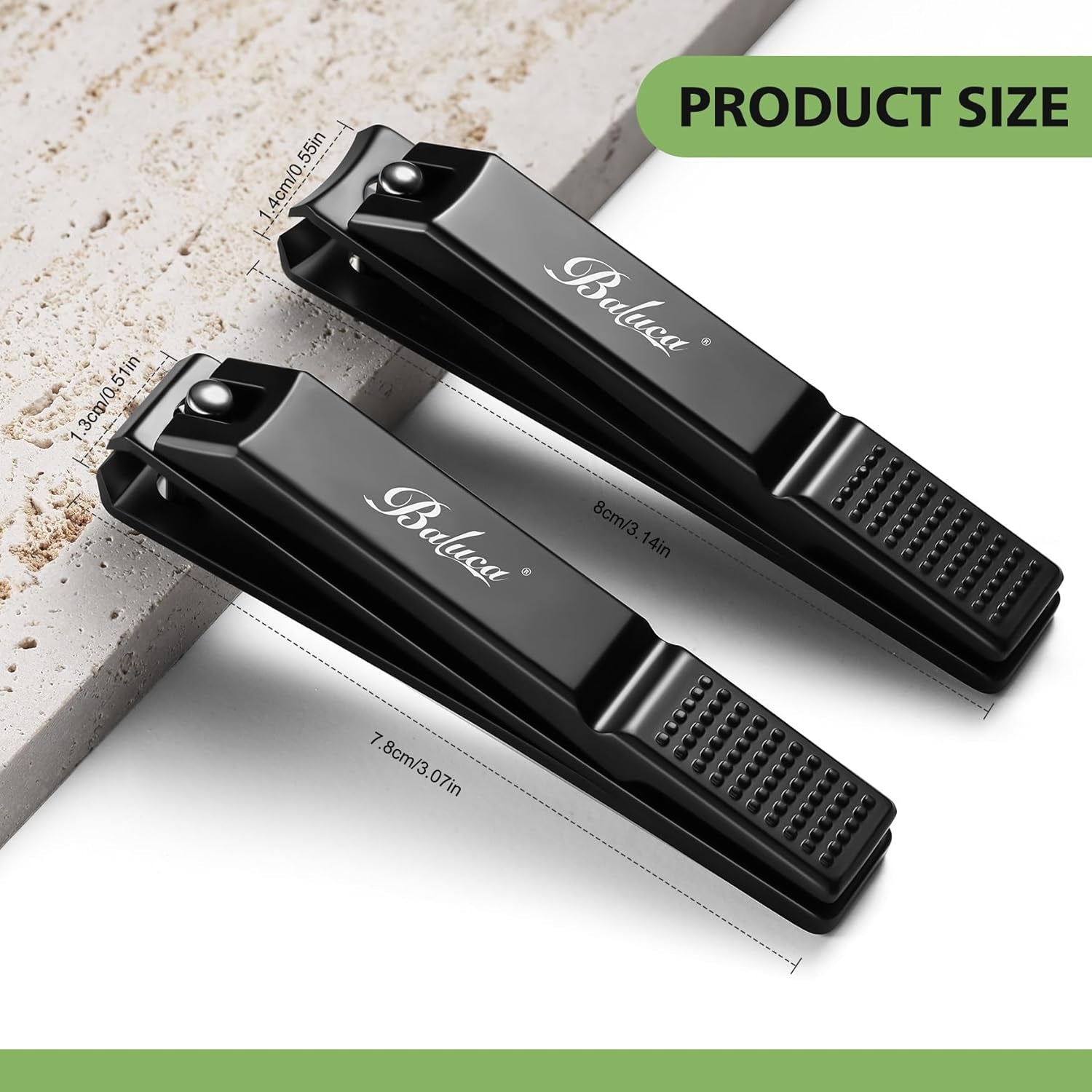 Straight Nail Clipper Set for Thick Toenails, Professional Stainless Steel Ultra Sharp Fingernail Toenail Clippers Cutter Trimmers - Thick Wide Jaw Toe Nail Clippings for Seniors, Men & Women