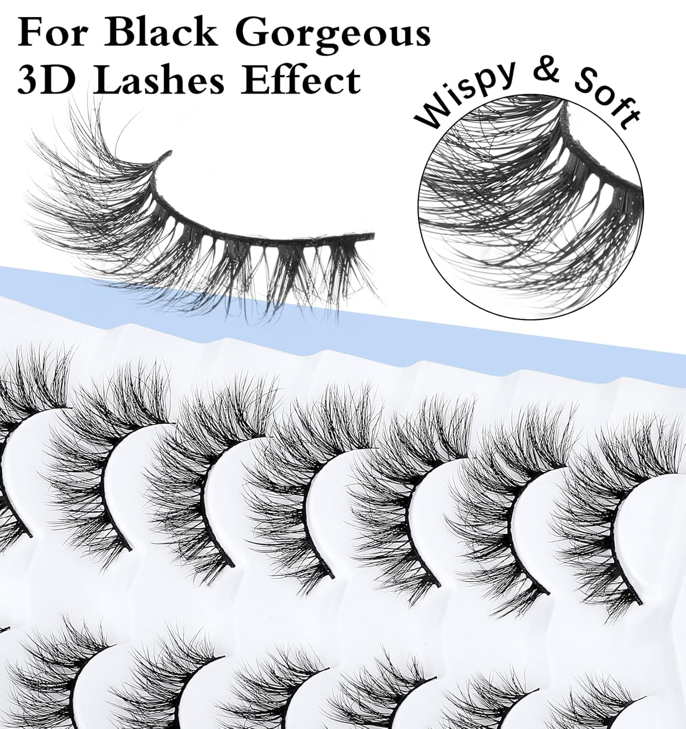 Lash Strips Cat Eye, 14 Pcs Wispy Cat Eye Lash Clusters, Strip Lashes Wispy, Faux Mink Lash Clusters, Reusable Cat Eyelashes, 3D Fluffy Natural Look Extensions for Women, Girls, Daily, Makeup
