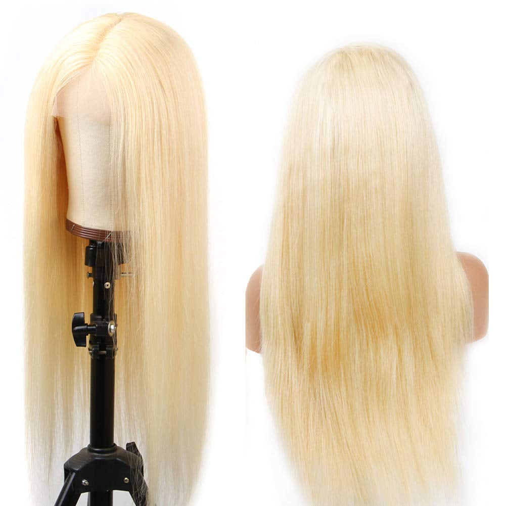 613 Lace Front Wig Human Hair 13X1 Lace Front Wig 24Inch 613 Frontal Wig Human Hair Pre Plucked with Baby Hair Brazilian Virgin Straight Lace Front Wigs for Women