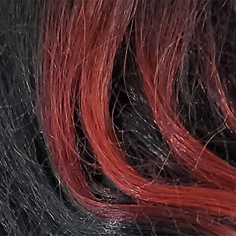 Bobbiboss Long French Wave Wigs HD Lace Front for Black Women - MISS ORIGIN 24, 5In Deep Part Human Hair Blend with Baby Hair, High Heat Resistant (THL1B/RBURGUNDY)