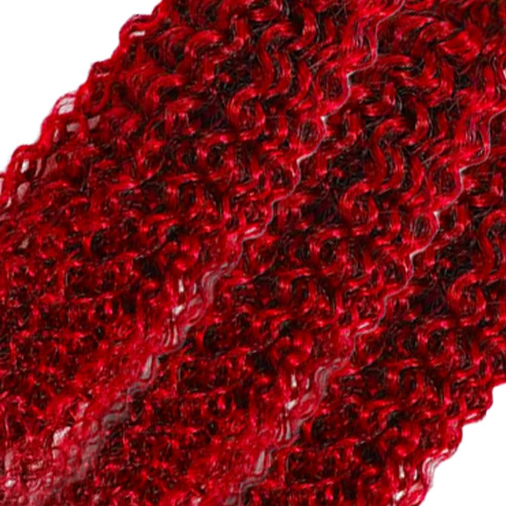 Red Human Hair Bundles Red Kinky Curly Bundles Mixed Length 3 Bundles 26 28 30 Inch Grade 8A Brazilian Virgin Human Hair Extensions Burgundy Kinky Curly Human Hair Bundles