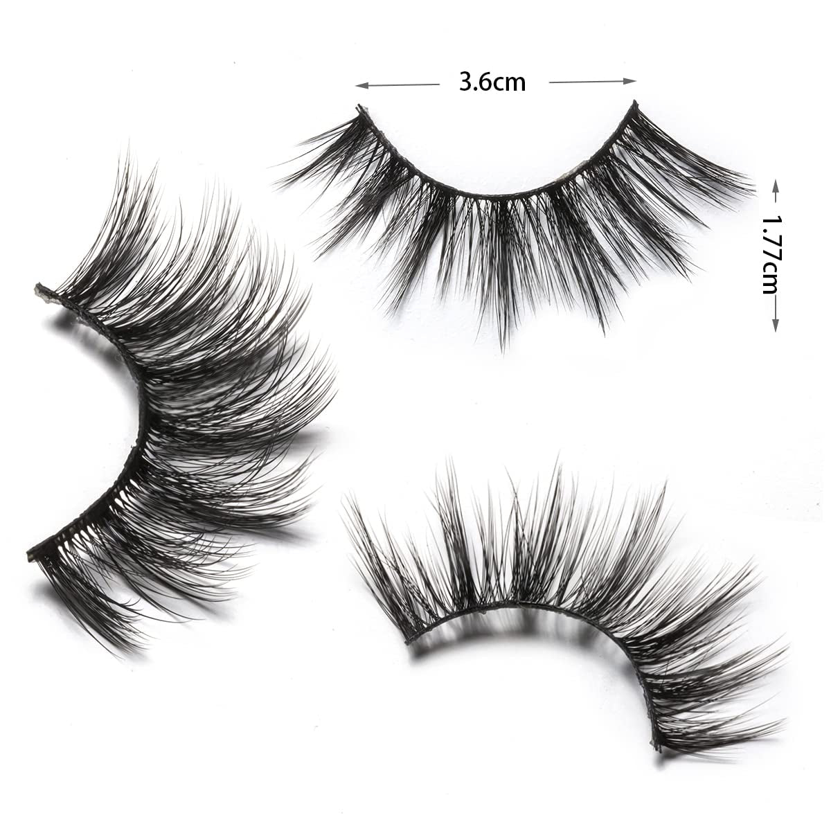 Lashes False Eyelashes - Eye Lashes Mink Lashes 5 Pairs 6D Lashes Pack Fluffy Lashes Fake Eye Lashes Natural Look Wispy Eyelashes Strip Lash Faux False Eyelashes Extensions Kit | 001-15Mm