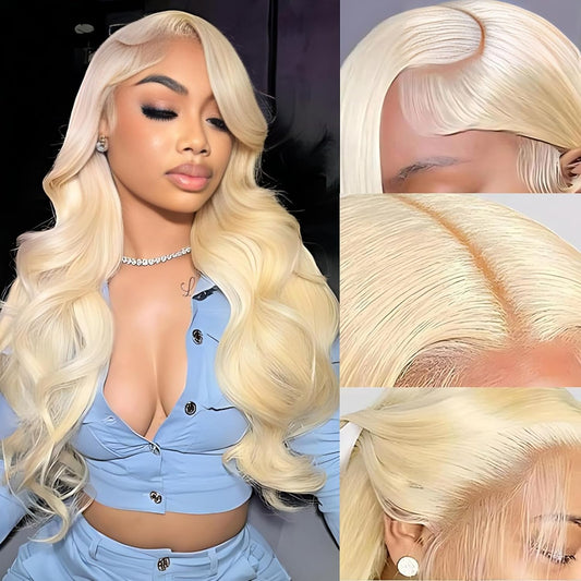 Blonde Wig Human Hair HD 613 Lace Front Wigs Human Hair 13X4 Body Wave Lace Front Wig Human Hair Pre Plucked with Baby Hair 24 Inch