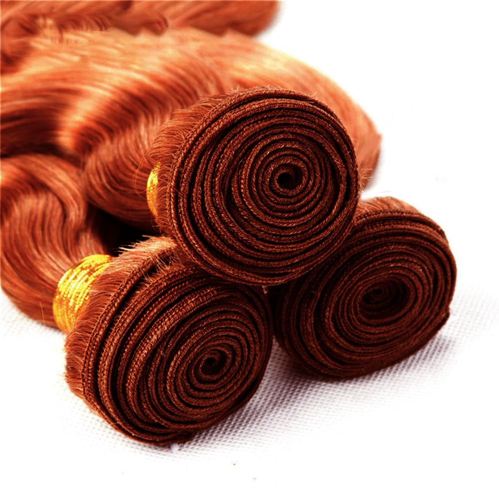 32 32 32 Inch Color #33 Bundles Reddish Brown Body Wave Human Hair Bundles Brazilian Brown Body Wave Bundles Human Hair Unprocessed Virgin Hair 3 Bundles Copper Red Bundles