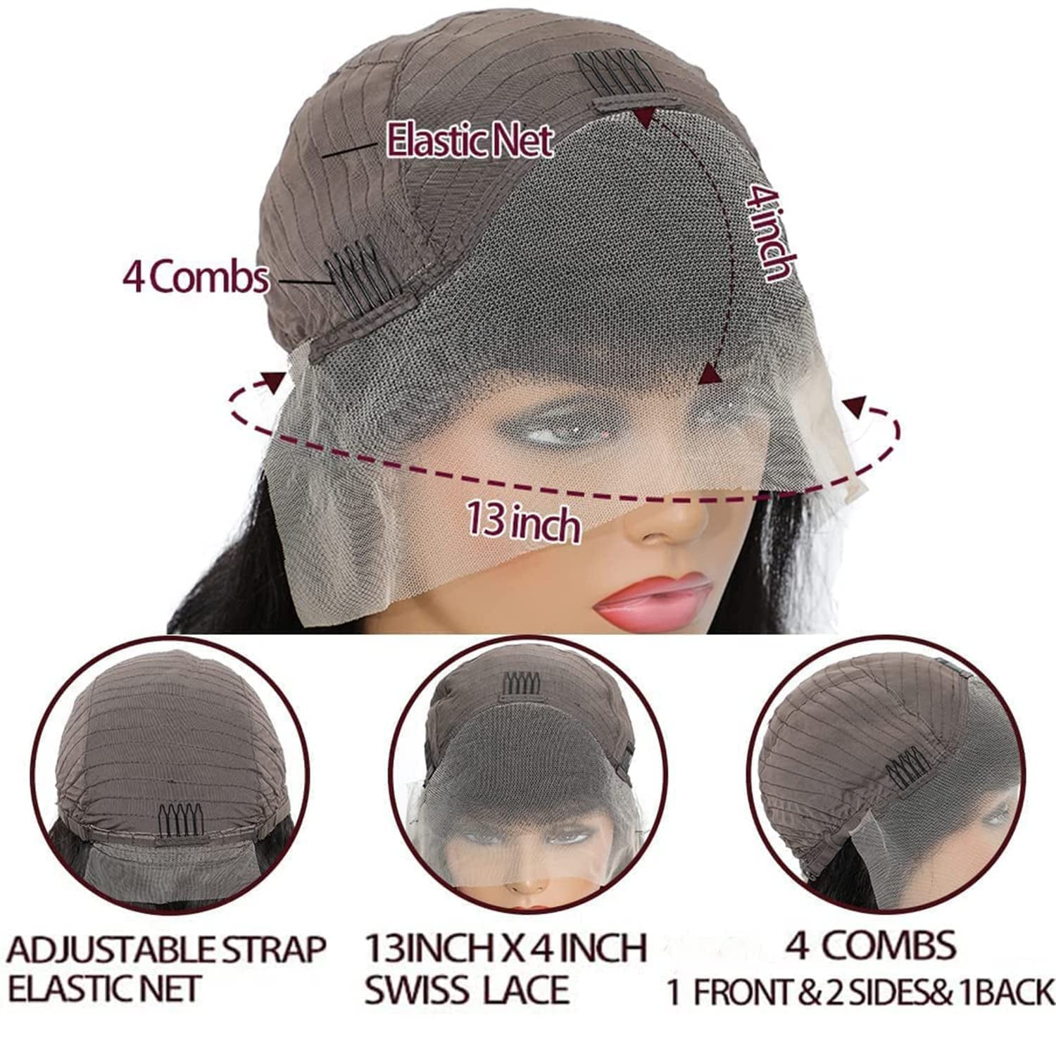 Water Wave Lace Front Wigs Human Hair Wet and Wavy 13X4 HD Lace Frontal Wigs Human Hair for Black Women Pre Plucked with Baby Hair Brazilian Virgin Human Hair Wigs Natural Color 150% Density 20 Inch