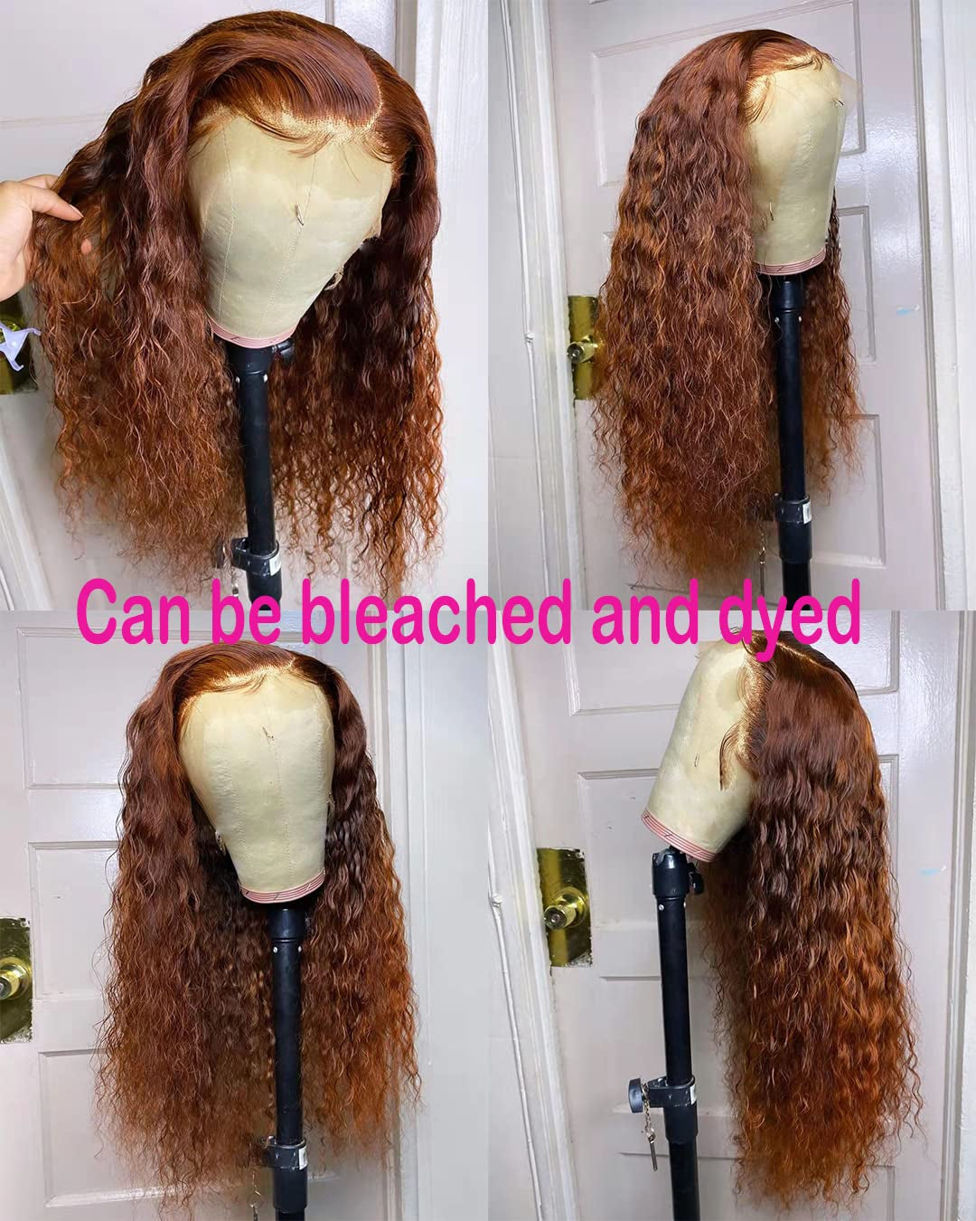 Transparent Lace Frontal Wigs Human Hair Pre Plucked Lace Front Wigs Water Wave Human Hair Wigs for Black Women 100% Unprocessed Virgin Brazilian Hair Water Curly Wave Wig Ear to Ear Frontal Wig