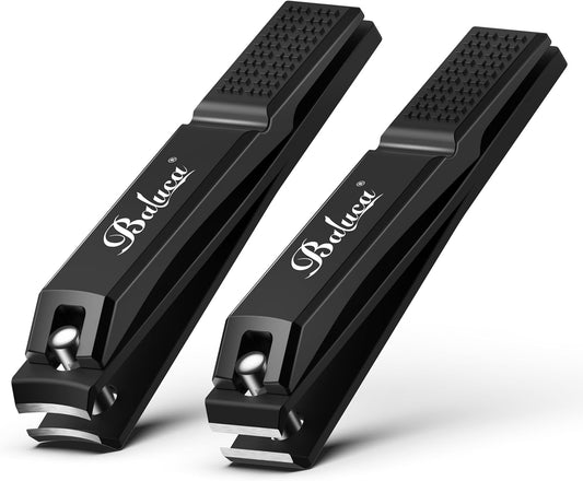 Straight Nail Clipper Set for Thick Toenails, Professional Stainless Steel Ultra Sharp Fingernail Toenail Clippers Cutter Trimmers - Thick Wide Jaw Toe Nail Clippings for Seniors, Men & Women