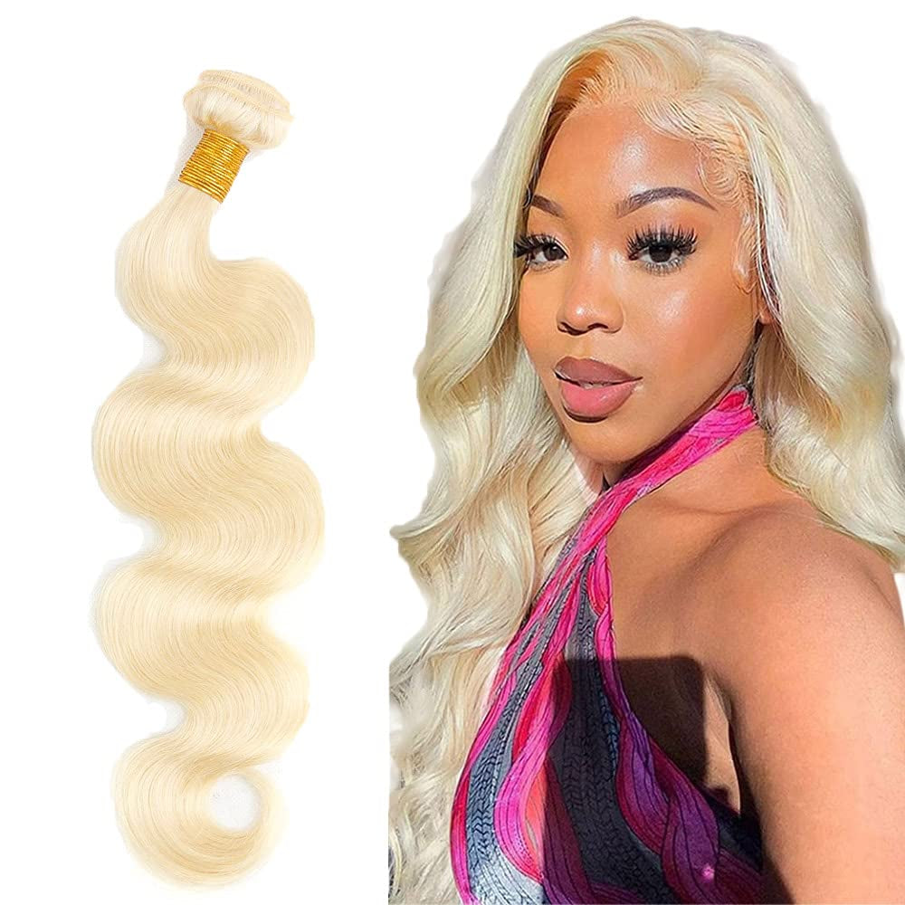 Blonde Bundles 613 Body Wave Bundles Human Hair Brazilian Unprocessed Body Wave 613 Human Hair Bundles 1 Bundle 18 Inch Remy Hair Extension 613 Bundles Hair Weave
