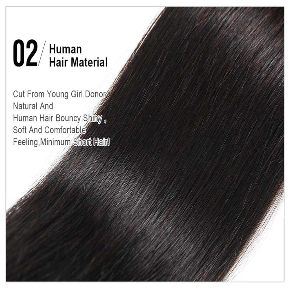12A Grade Brazilian Virgin Straight Hair 3 Bundles (18 20 22 Inches) Straight Human Hair Bundles 100% Unprocessed Virgin Remy Human Hair Bundles Natural Color