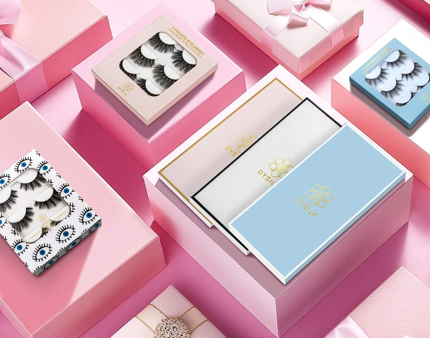 Lashes False Eyelashes - Eye Lashes Mink Lashes 5 Pairs 6D Lashes Pack Fluffy Lashes Fake Eye Lashes Natural Look Wispy Eyelashes Strip Lash Faux False Eyelashes Extensions Kit | 001-15Mm