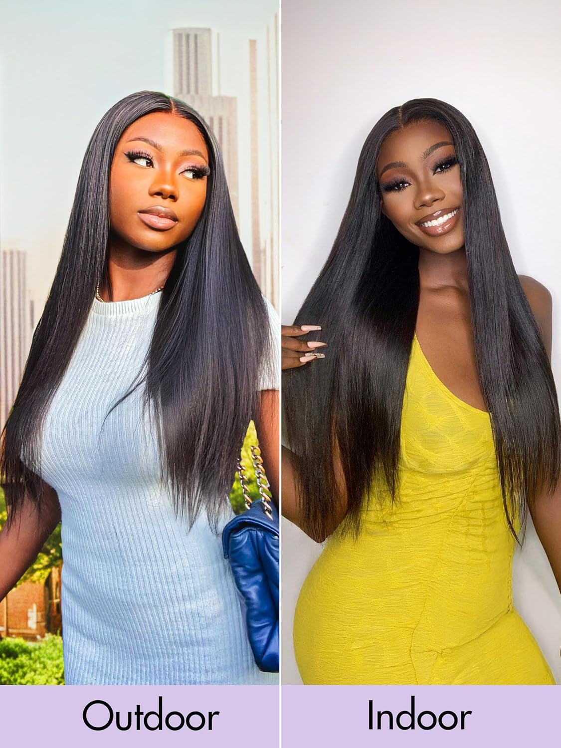 All-Day Comfort™ 5X5 Lace Front Wigs Straight Human Hair Glueless Wigs Pre Plucked Pre Cut Long Black Wig Lace Closure Wigs Frontal Wig Human Hair