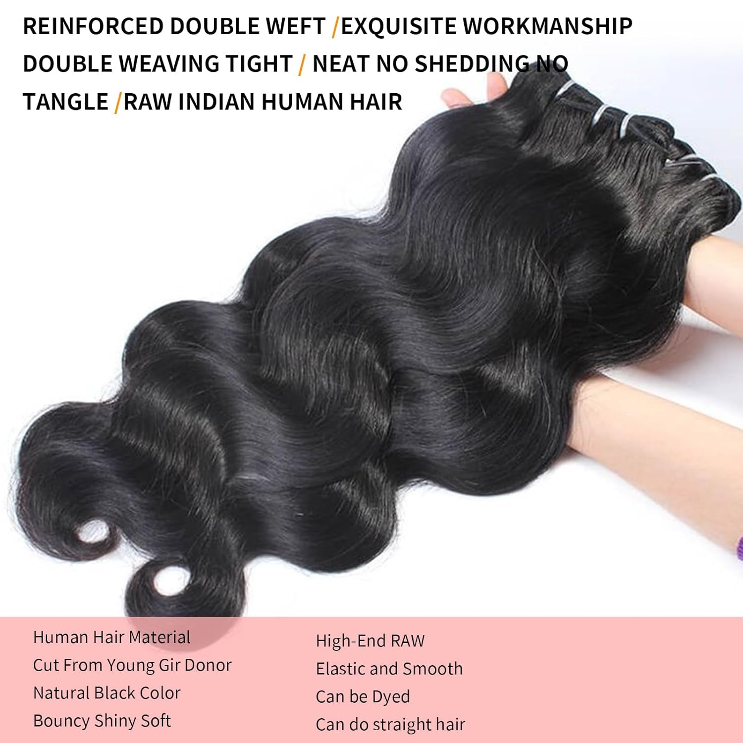 12A Body Wave Bundles Human Hair 20 Inch 1 Bundles 65G Body Wave Bundles 100% Unprocessed Brazilian Virgin Hair Hair Extensions Weave Human Hair Raw Bundles Natural Black