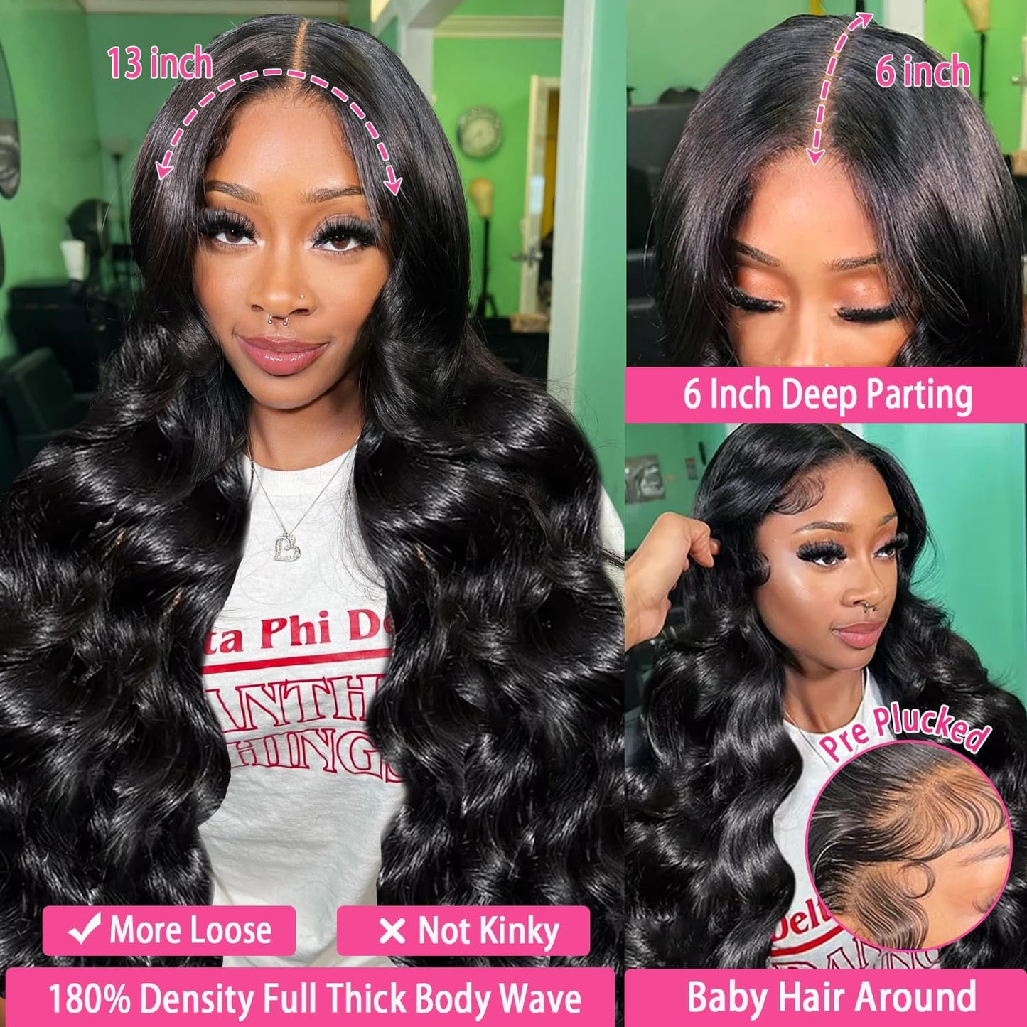 20 Inch Body Wave Lace Front Wigs Human Hair 180% Density, Glueless Wigs Human Hair 13X4 HD Lace Frontal Wigs Human Hair for Women Pre Plucked with Baby Hair Body Wave Human Hair Wig