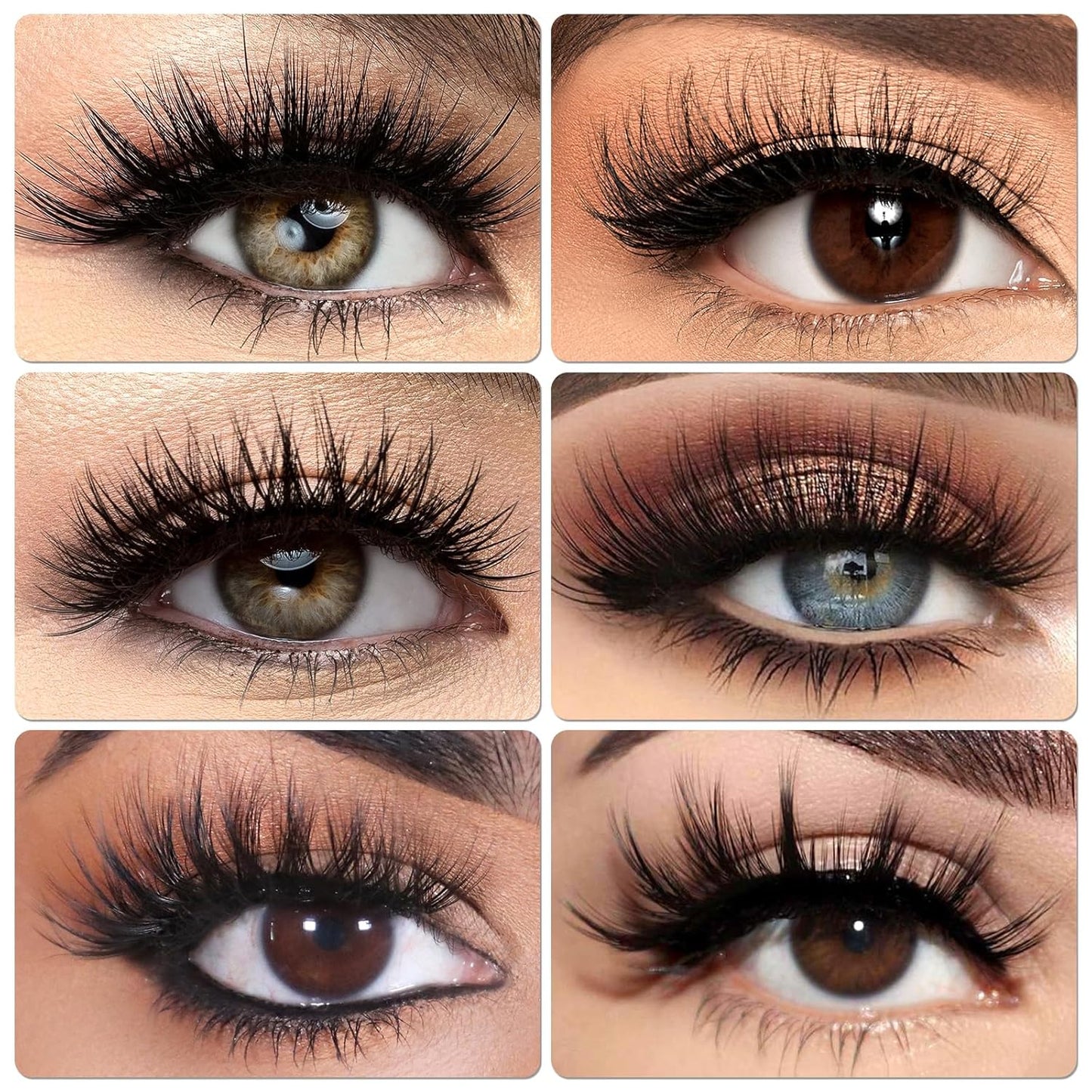 8D Curly False Eyelashes Faux Mink Lashes Full Wispy Fake Eyelash Extension Natural Look Lash Fluffy False Eye Lashes 5 Pairs Long Thick Volume Eyelashes Reusable Eye Lash