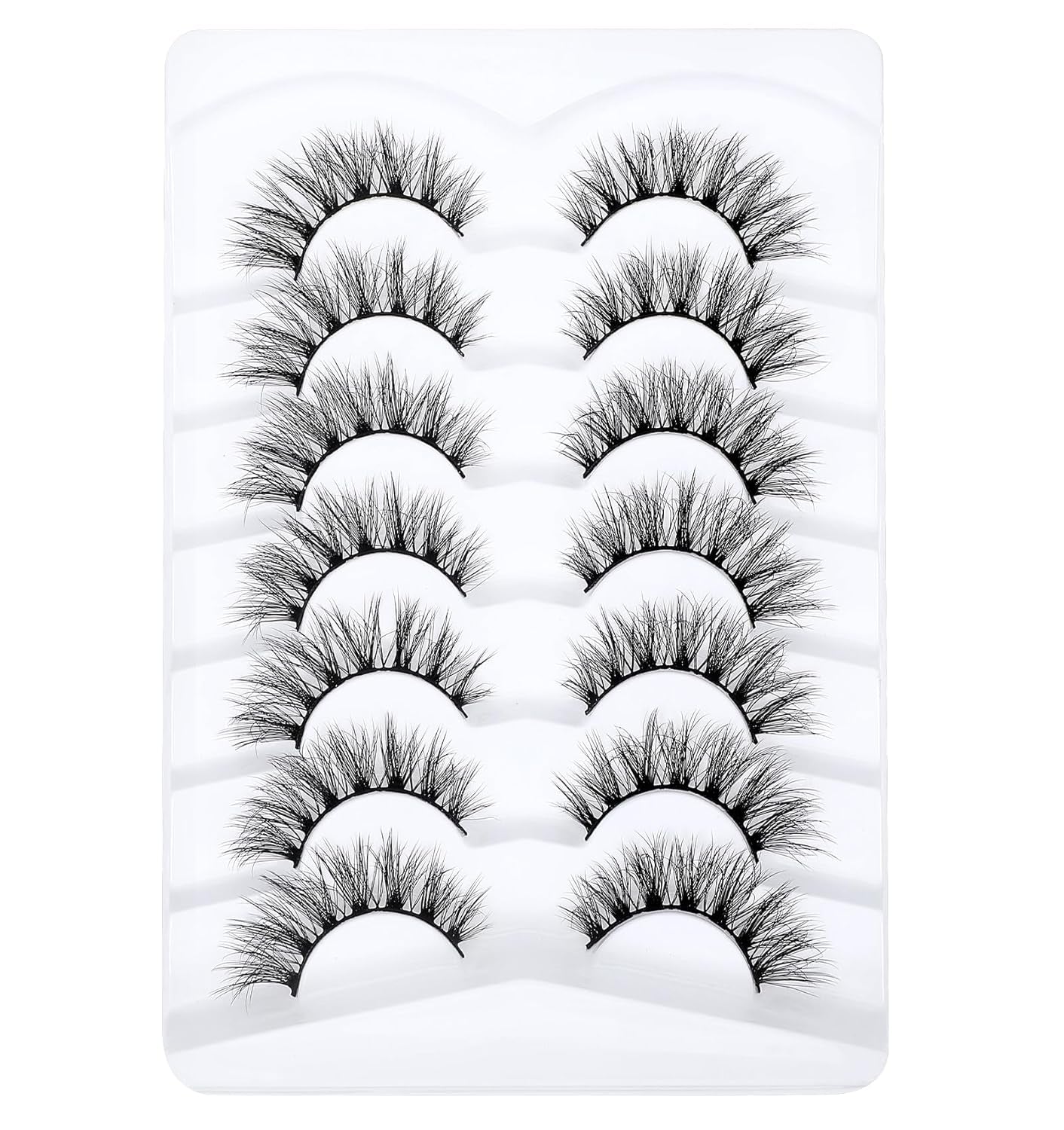 Lash Strips Cat Eye, 14 Pcs Wispy Cat Eye Lash Clusters, Strip Lashes Wispy, Faux Mink Lash Clusters, Reusable Cat Eyelashes, 3D Fluffy Natural Look Extensions for Women, Girls, Daily, Makeup