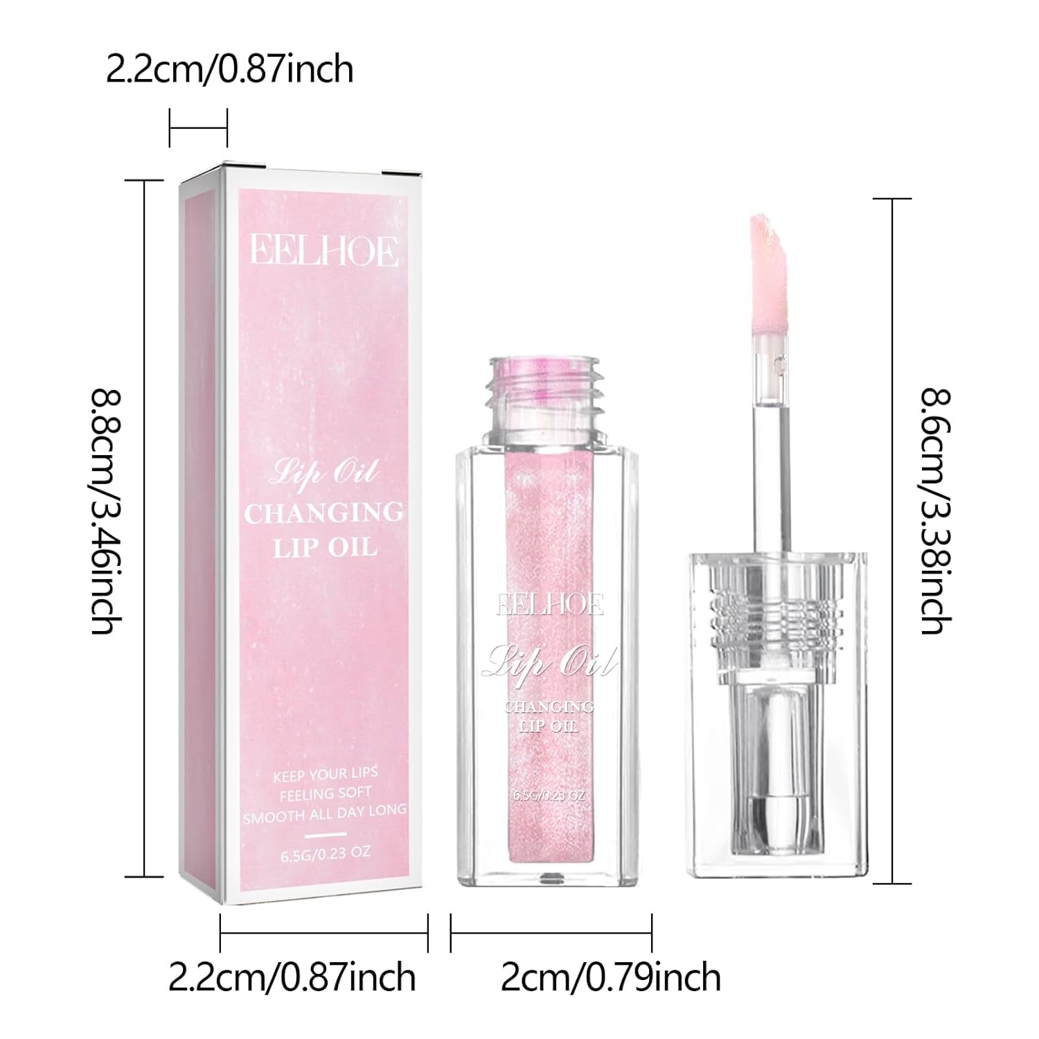 Color Changing Lip Oil, Magic Hydrating Glimmer Lip Gloss Balm, Transparent Plumping Lip Oil Tinted for Long Lasting Moisturizing Non-Sticky Fresh Texture Lip Oil - 1Pcs