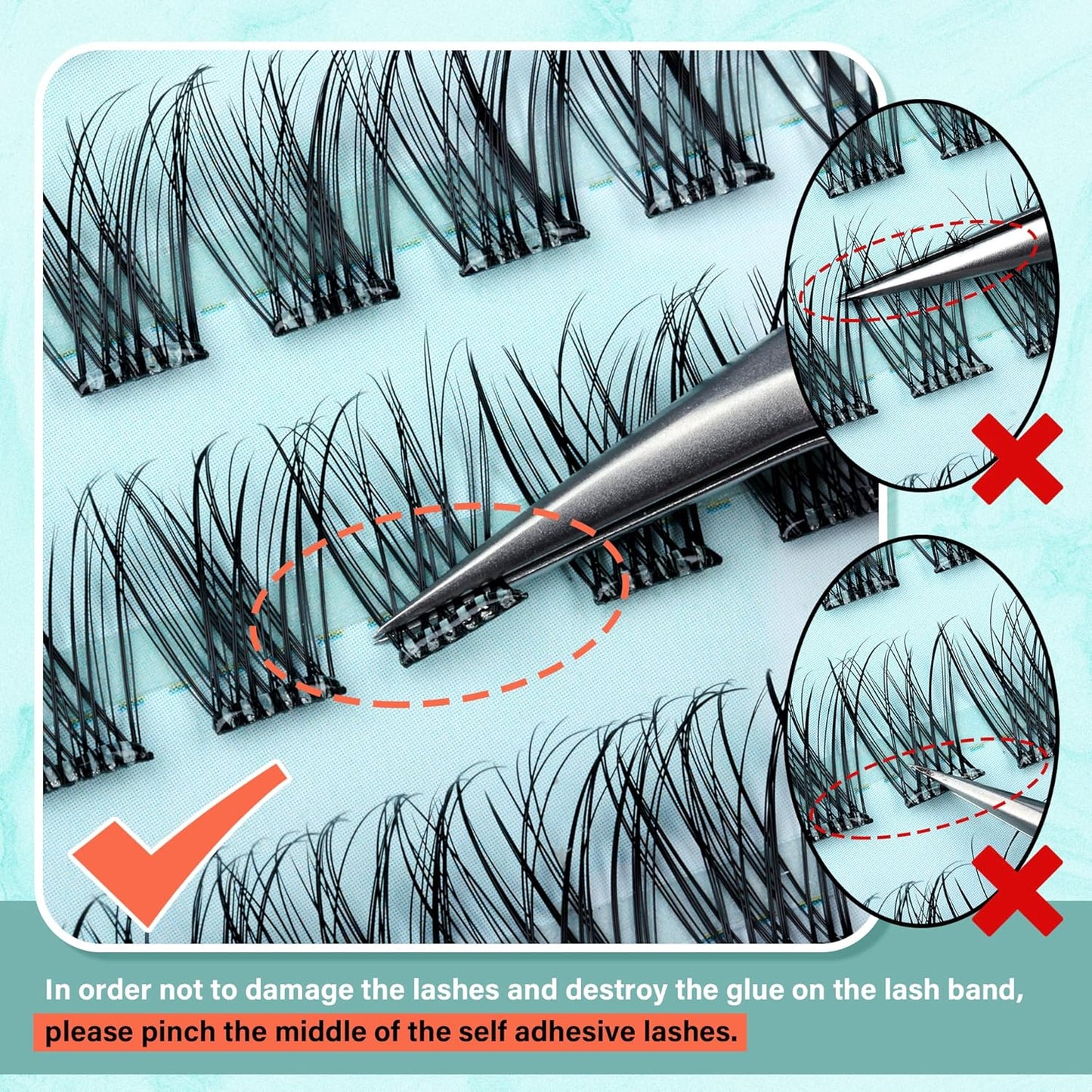 Self Adhesive Eyelashes Natural Self Adhesive Lash Clusters Wispy Pre Glued Lashes Natural Look Cluster Eyelash Extensions C-Curly Glueless Lash Clusters Reusable No Glue Needed 10-16MM 120Pcs