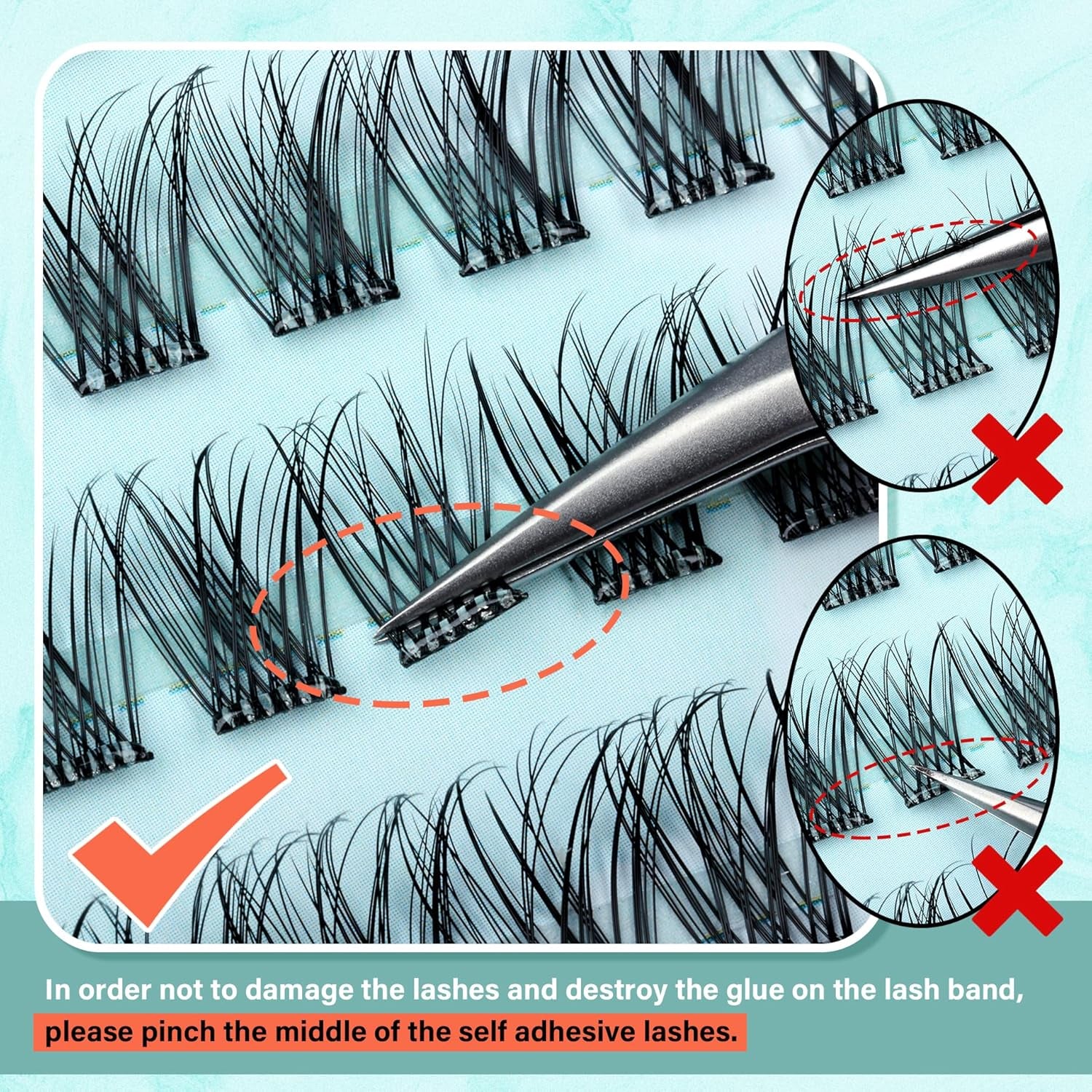 Self Adhesive Eyelashes Natural Self Adhesive Lash Clusters Wispy Pre Glued Lashes Natural Look Cluster Eyelash Extensions C-Curly Glueless Lash Clusters Reusable No Glue Needed 10-16MM 120Pcs