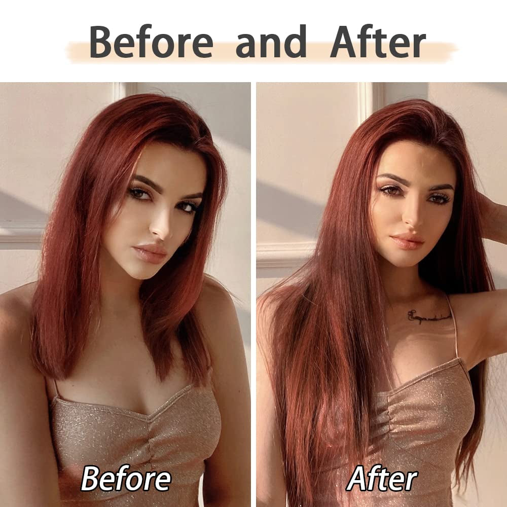 Hair Extensions Auburn Clip in Extension Straight Invisible 22" Long Synthetic Thick Clips on Red Hairpieces for Women 5PCS Black Curly Wavy 18" Cheap Brown Blonde Natural Full Head 5 Oz