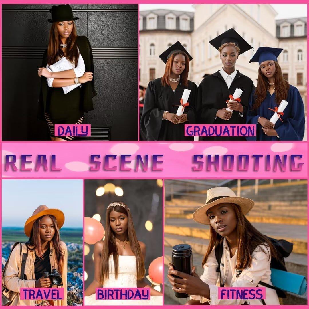 12A Light Brown Straight Human Hair Bundles 18 20 22 Inch Double Weft Brazilian Straight Human Hair Extensions for Black Women 3 Bundles 30 Color