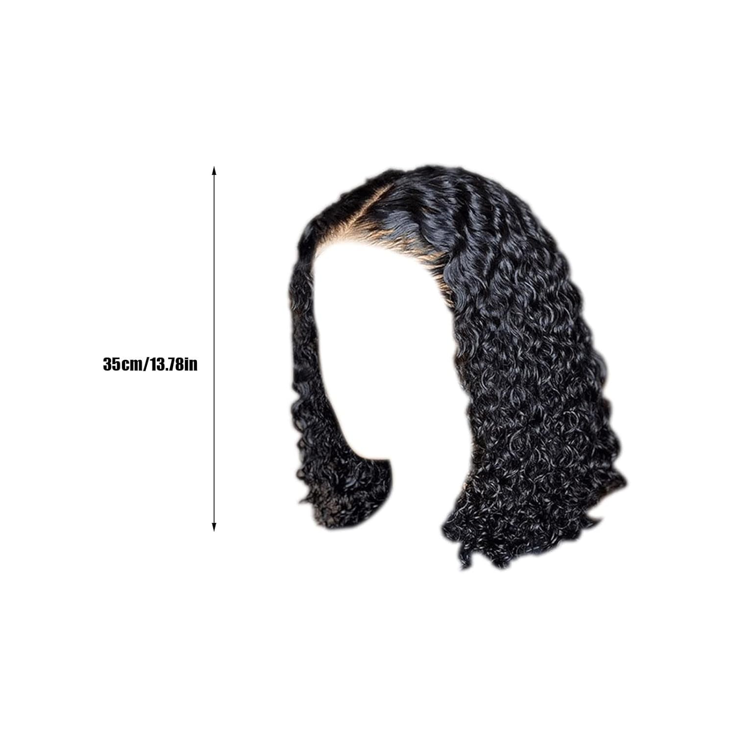 Women'S Deep Curly Lace Front Wigs Blonde Natural Wigs Women'S Short Curly Hair Mixed with Golden Small Curly Hair Black Brown (BK2)