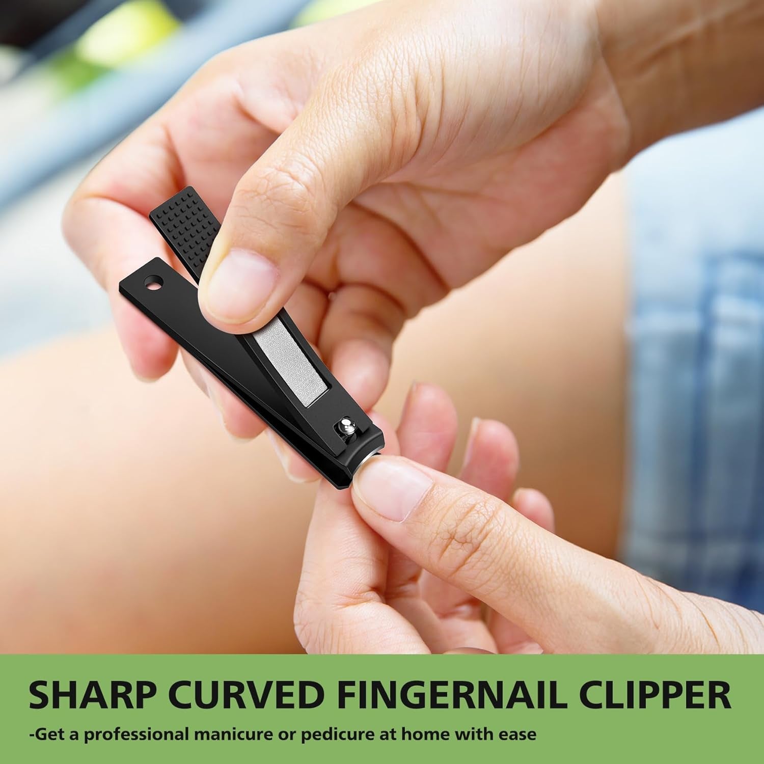 Straight Nail Clipper Set for Thick Toenails, Professional Stainless Steel Ultra Sharp Fingernail Toenail Clippers Cutter Trimmers - Thick Wide Jaw Toe Nail Clippings for Seniors, Men & Women