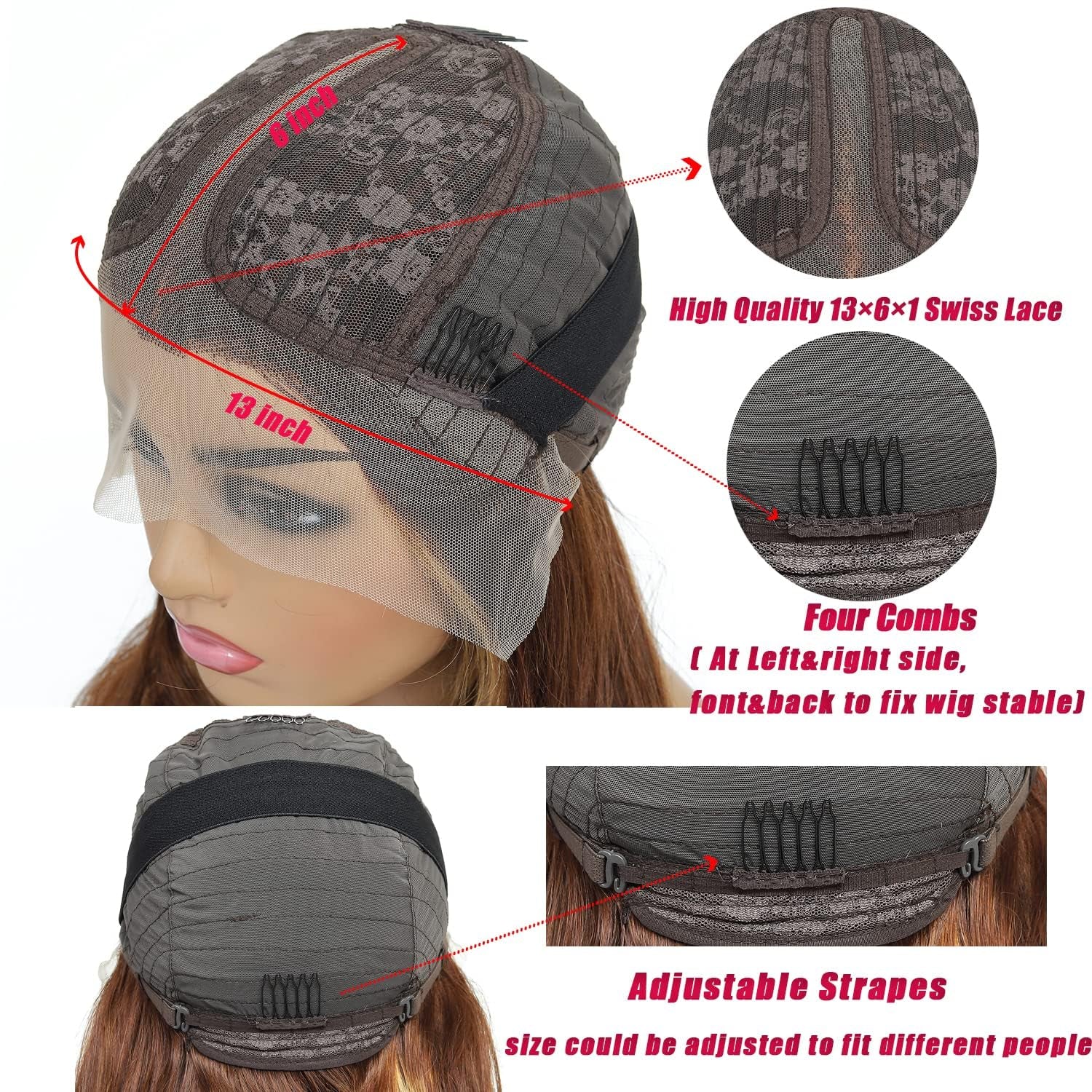 Clearance Body Wave Highlight Lace Front Wigs Human Hair 13X6 Hd T Lace Front Wigs Pre Plucked 4/27 Colored 180% Density HD Honey Blond Wigs for Black Women Ombre Transparent Lace Wig (18 Inch)