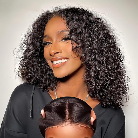 Curly Lace Front Wigs Human Hair for Black Wome (8 Inch)