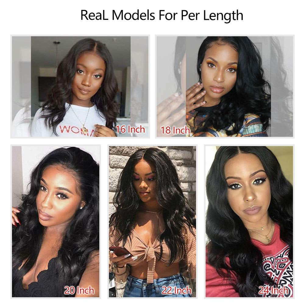 Body Wave Lace Front Wigs Human Hair for Black Women Brazilian Body Wave Human Hair Wigs Pre Plucked Hairline with Baby Hair Natural Color 150% Denisty 18 Inch