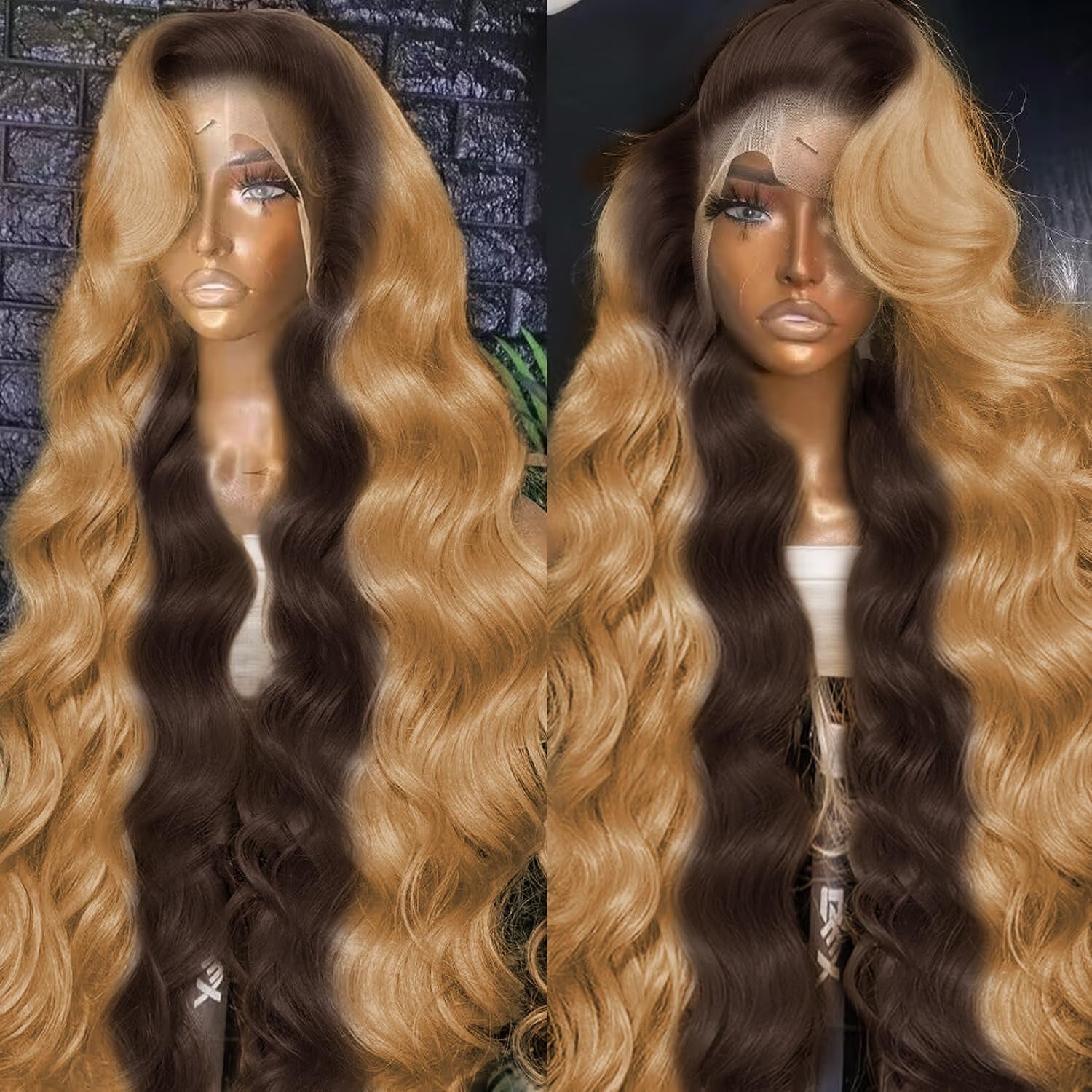 200 Density 13X6 Lace Front Wigs Human Hair Pre Plucked with Baby Hair 4/27 13X6 Honey Blonde Lace Front Wigs Human Hair HD Transparent Body Wave Human Hair Lace Front Wigs for Women 18 Inch