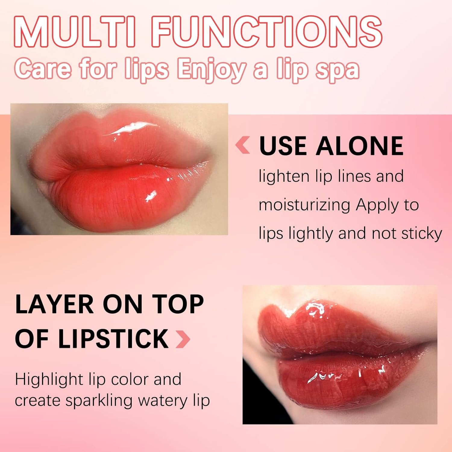 Lip Glow Oil-Moisturizing Lip Gloss -Hydrating Lip Glow Oil Long Lasting Waterproof Lip Tint Set Lip Stain (CHEERY)