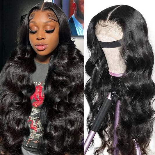 Wear and Go Glueless Wigs Human Hair Pre Plucked Pre Cut 5X5 HD Lace Closure Wigs Human Hair Ready to Wear Body Wave Lace Front Glueless Wig for Black Women 34 Inch