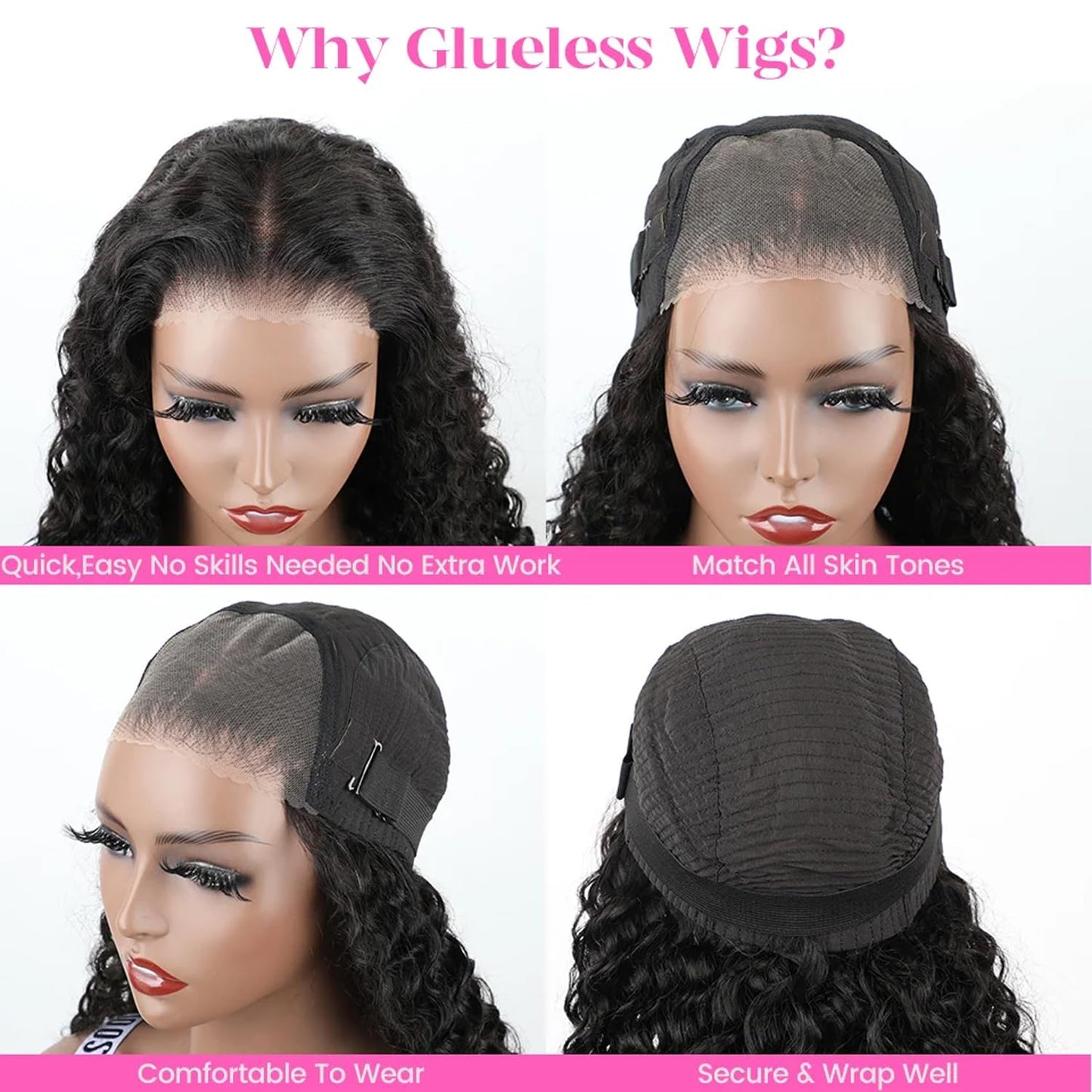 Wear and Go Glueless Wigs Human Hair Pre Plucked Pre Cut Water Wave Bob Wig Human Hair Wigs 180% Density 5X5 Hd Lace Closure Wigs Human Hair Curly Wig 12 Inch