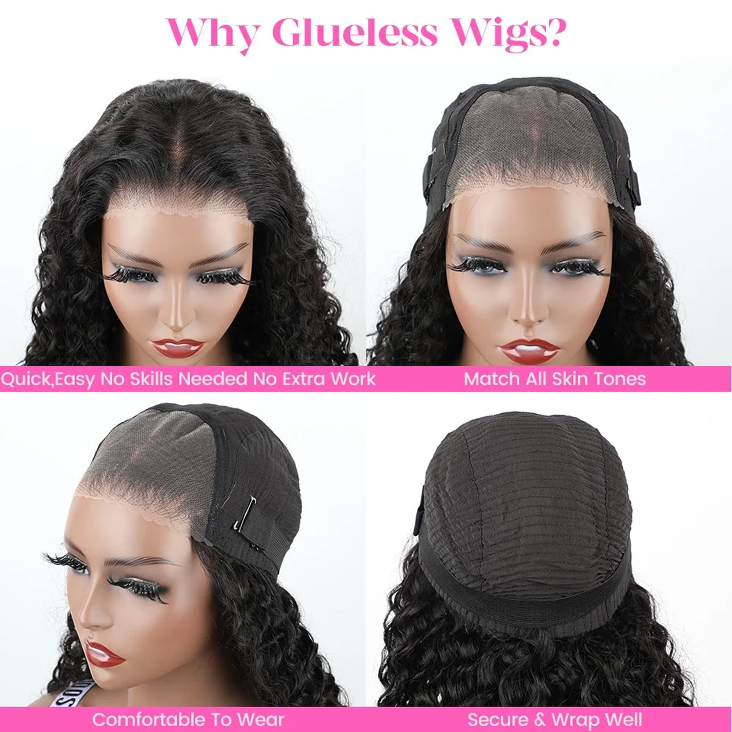 Wear and Go Glueless Wigs Human Hair Pre Plucked Pre Cut Water Wave Bob Wig Human Hair Wigs 180% Density 5X5 Hd Lace Closure Wigs Human Hair Curly Wig 12 Inch