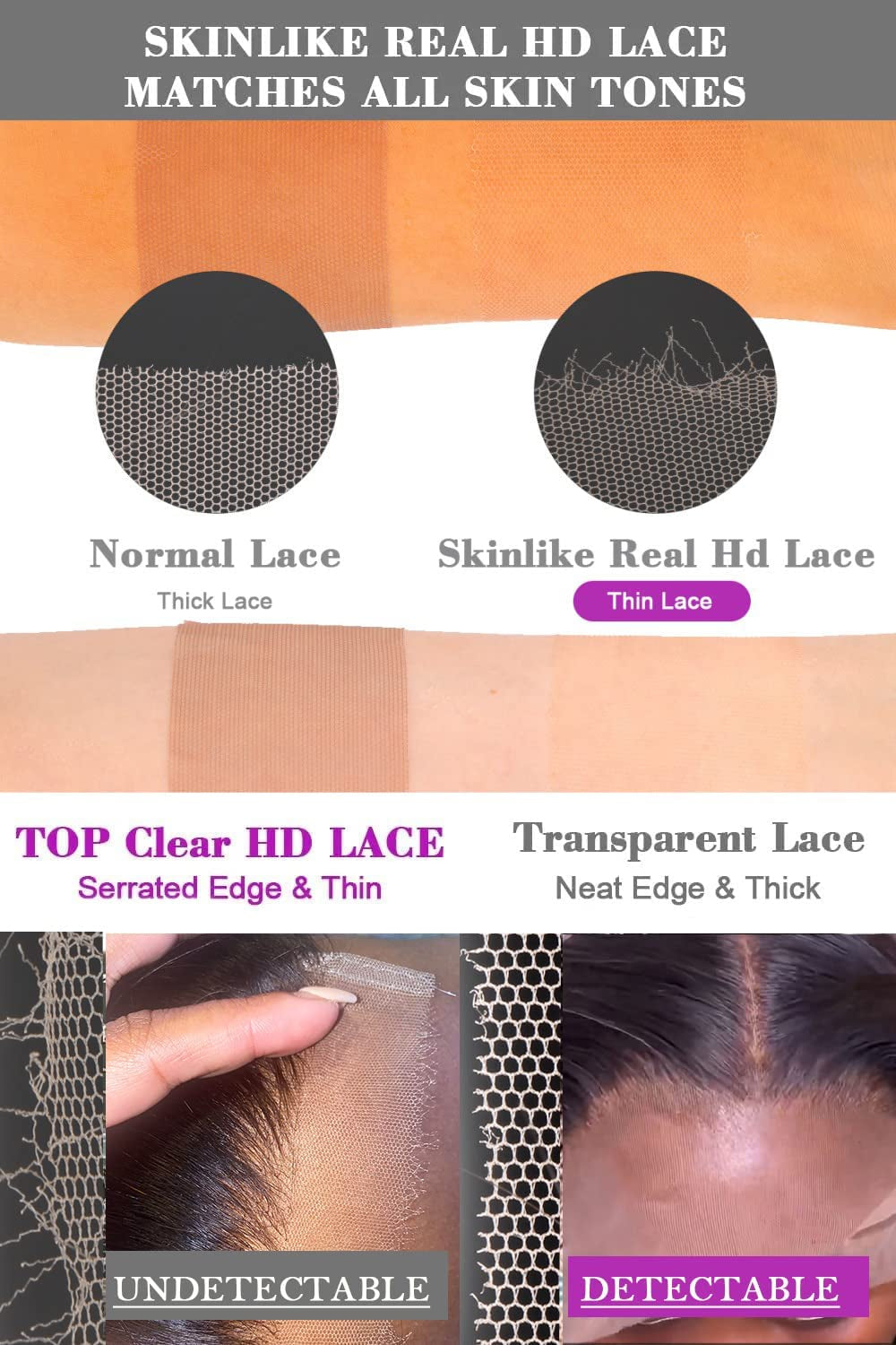 MYSHINYWIGS 13X4 Clear HD Lace Front Wig Clean Hairline Hd Lace Body Wave Wig Side/Middle/Free Part Wig Human Hair Transparent Invisible Lace Front Wigs with Baby Hair Natural Color 32 Inch