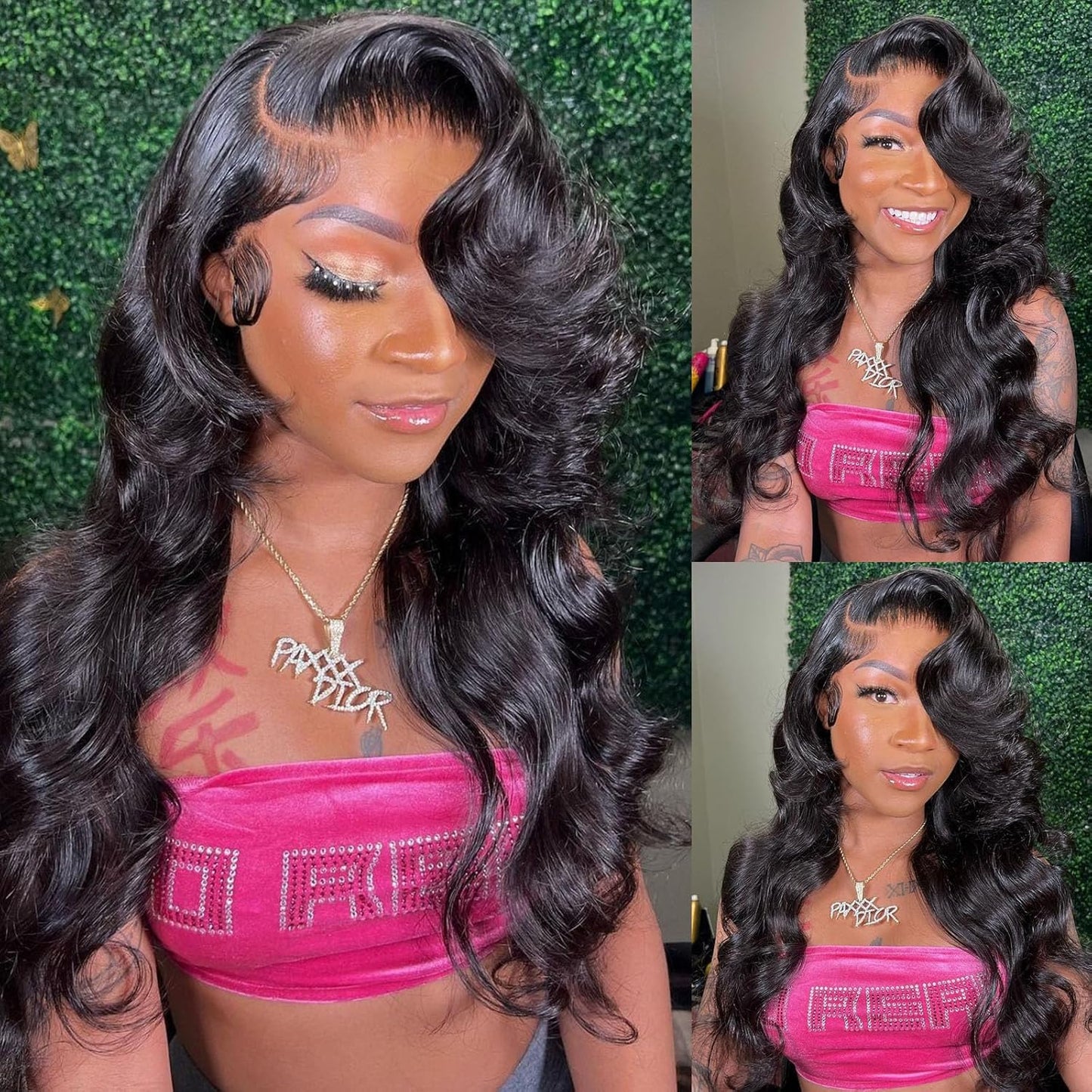 Body Wave 180% Density Human Hair Lace Front Wig - 13X4 HD Lace Frontal, Glueless, Pre-Plucked Natural Hairline, 20 Inch, Black for Women