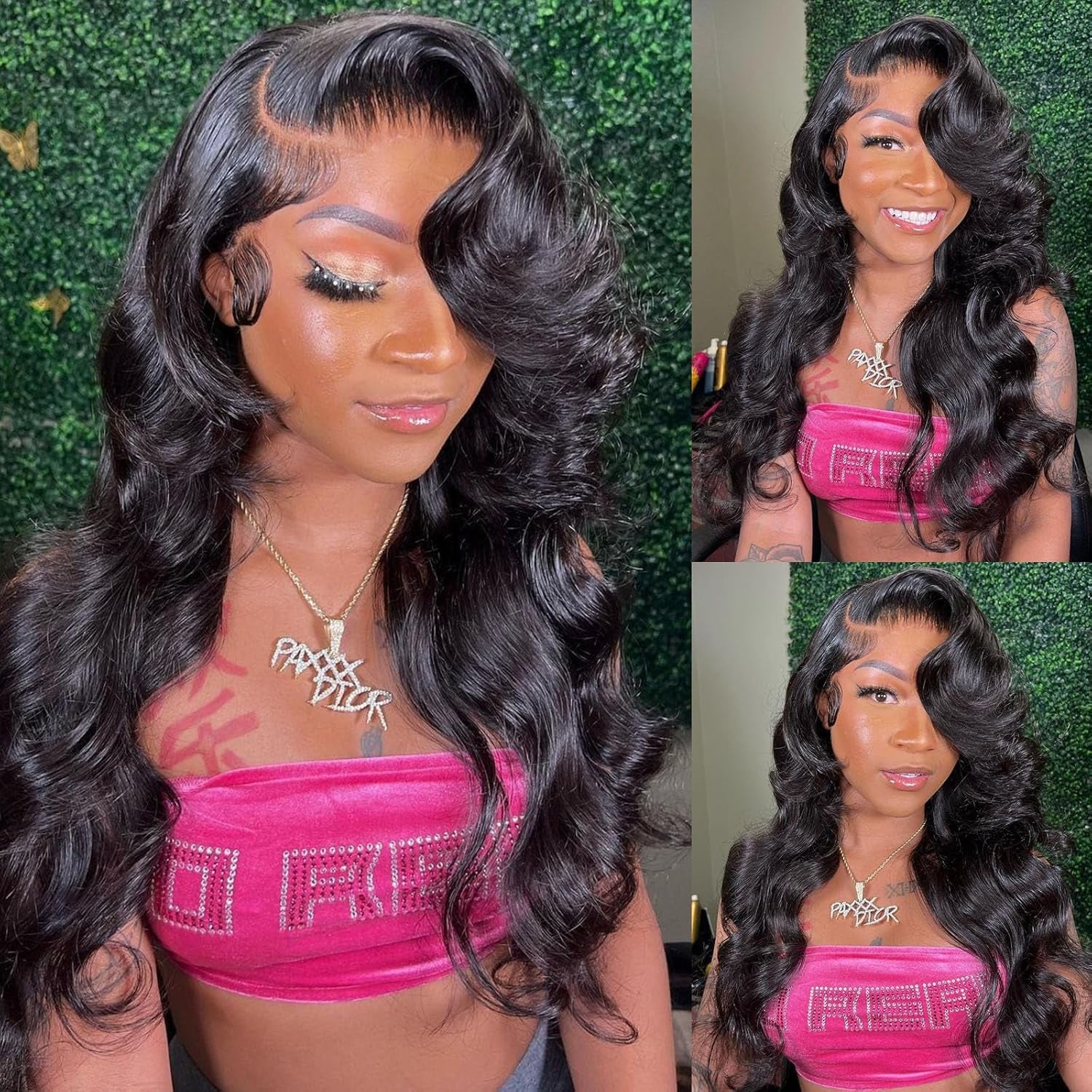 Body Wave 180% Density Human Hair Lace Front Wig - 13X4 HD Lace Frontal, Glueless, Pre-Plucked Natural Hairline, 20 Inch, Black for Women