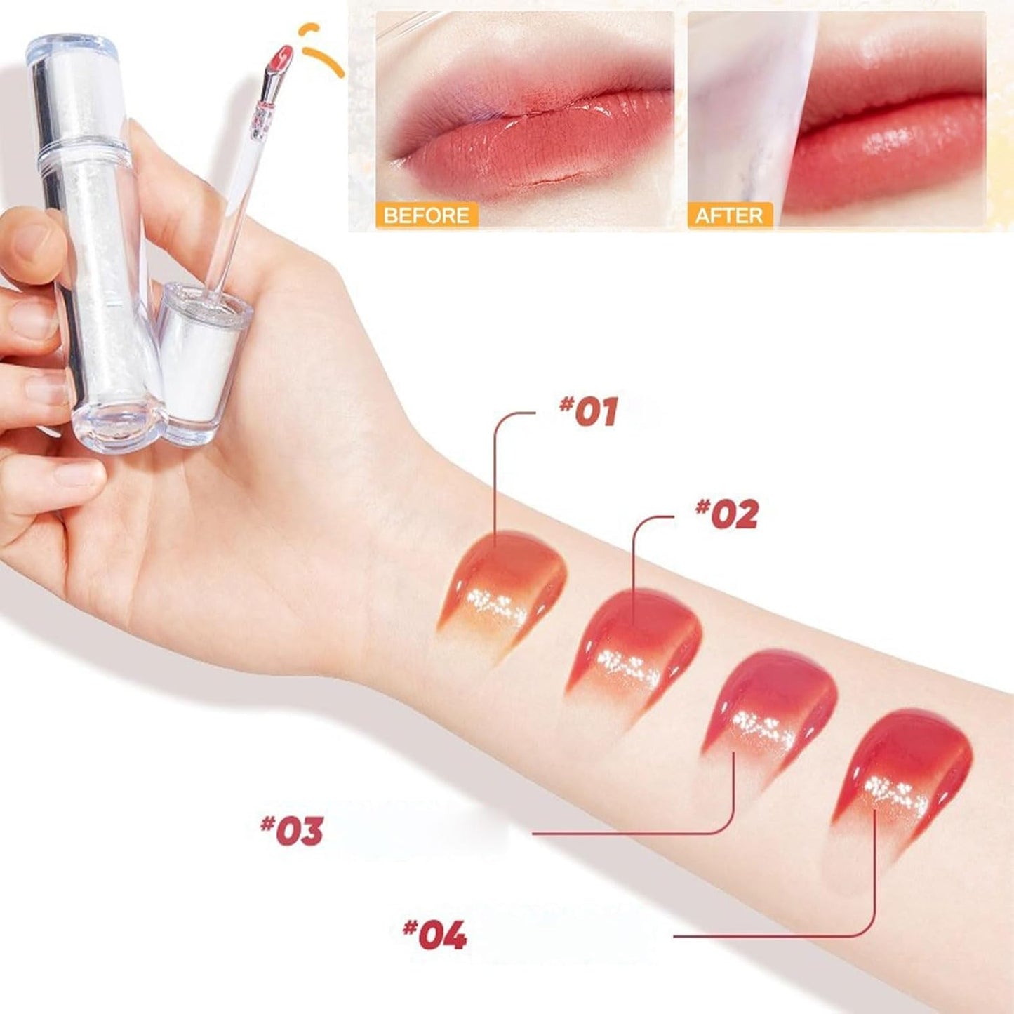 Ice Watery Lip Gloss, Ice Watery Lip Gloss, Ice Iron Icewatery Lipgloss, New Icewatery Lipgloss, Long Lasting Moisturizing Lip Oil Glosslip (05#Snowy Molten Gold)