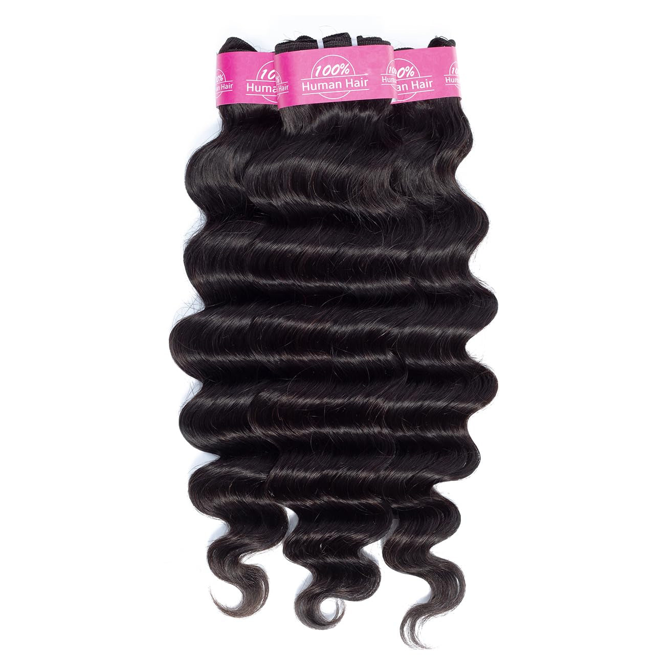 Loose Deep Bundles Human Hair 30 Inch Loose Deep Human Hair Bundles Wet and Wavy Human Hair Weave 1 Bundles Brazilian Loose Deep Unprocessed Virgin Human Hair Bundles Natural Color 100G/Bundle